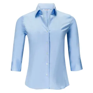 3/4 Sleeve Cotton Blouse - Powder Blue