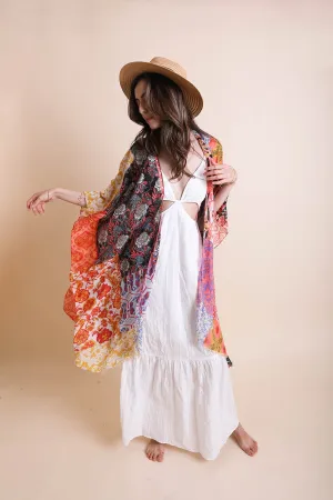 ADELAIDE PATCHWORK PRINTED LIGHTWEIGHT KIMONO