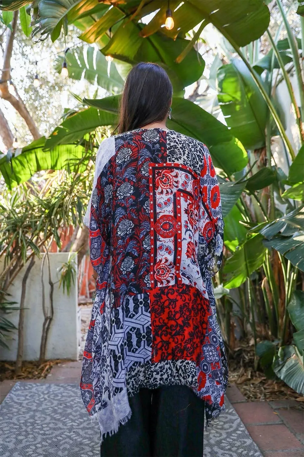 ADELAIDE PATCHWORK PRINTED LIGHTWEIGHT KIMONO