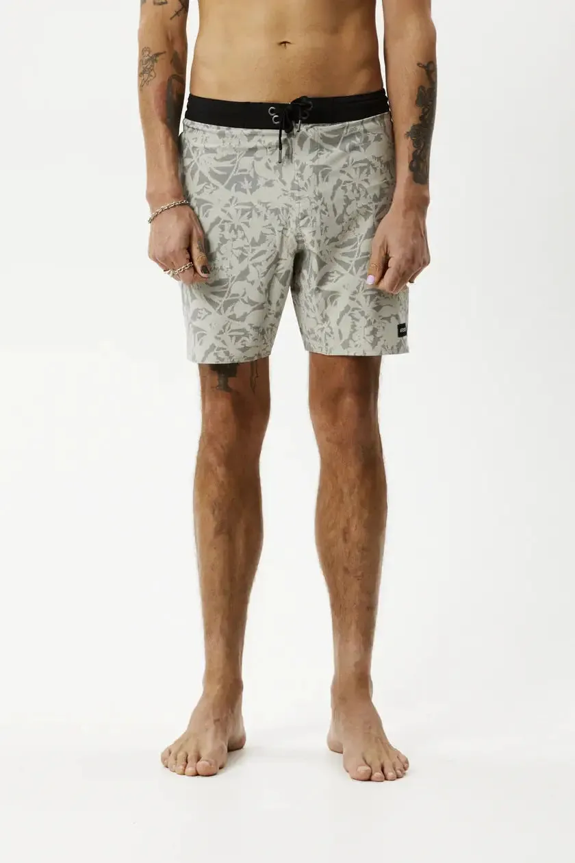 AFENDS - fixed waist boardshorts - olive floral