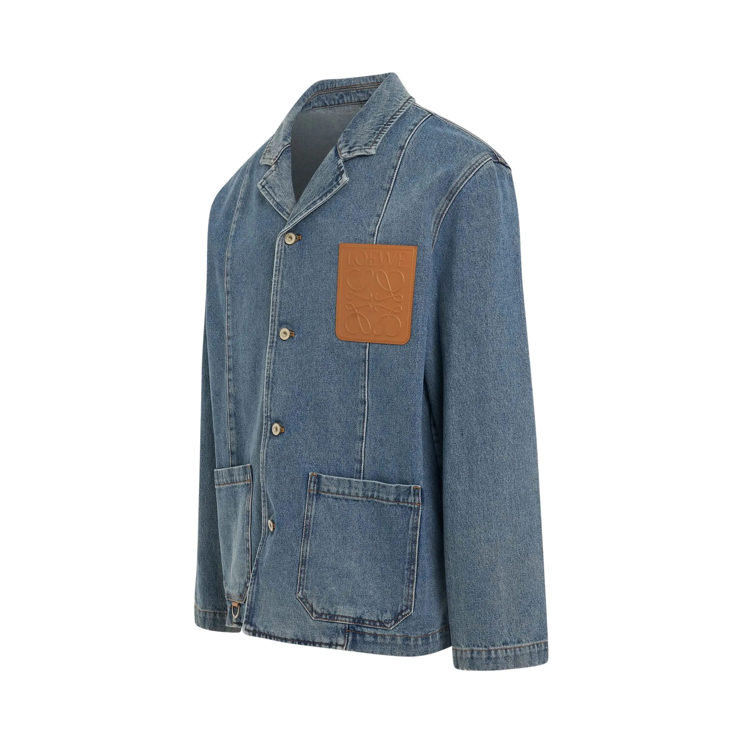 Anagram Workwear Jacket in Blue Jeans Chine