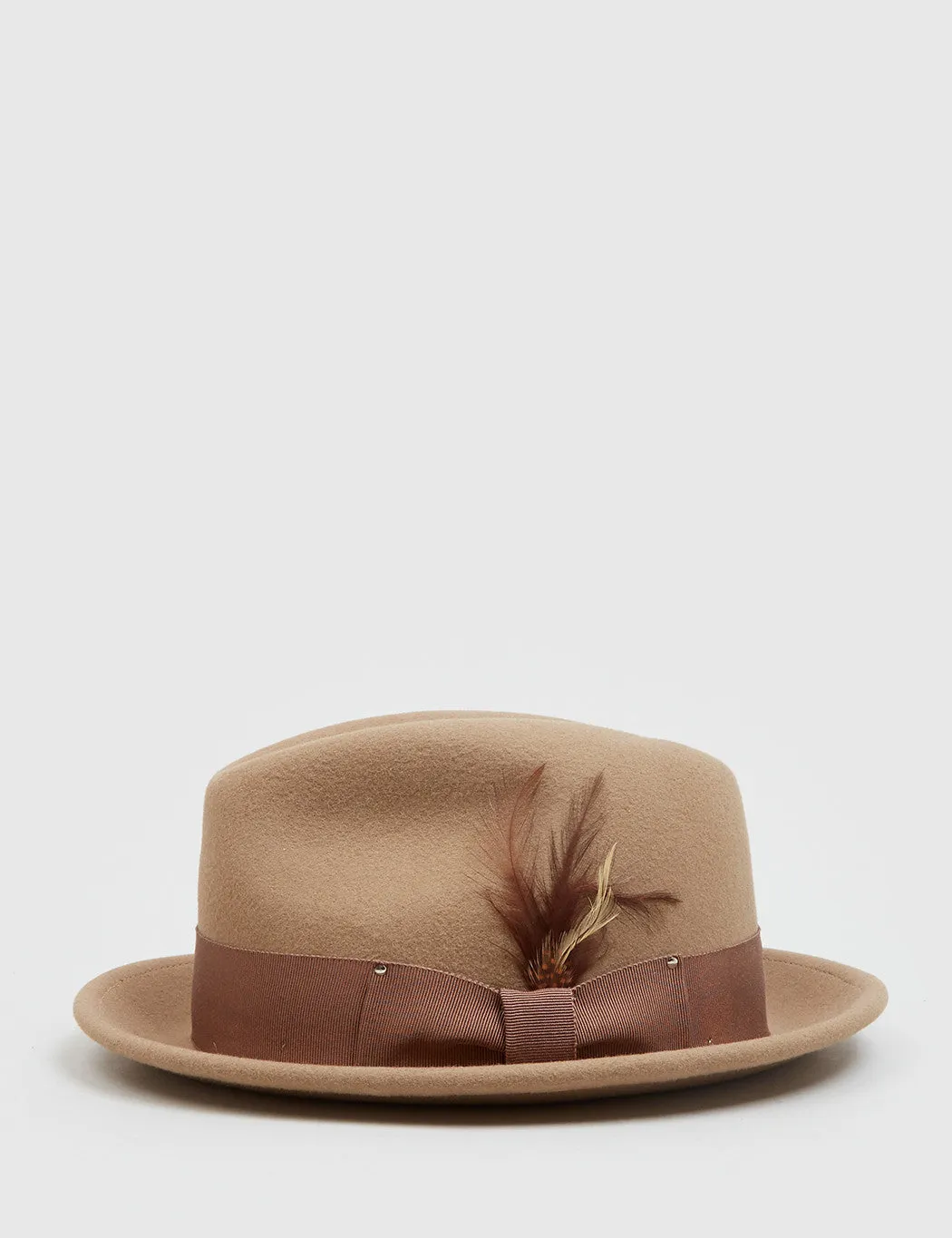 Bailey Tino Felt Crushable Trilby Hat (Wool) - Camel