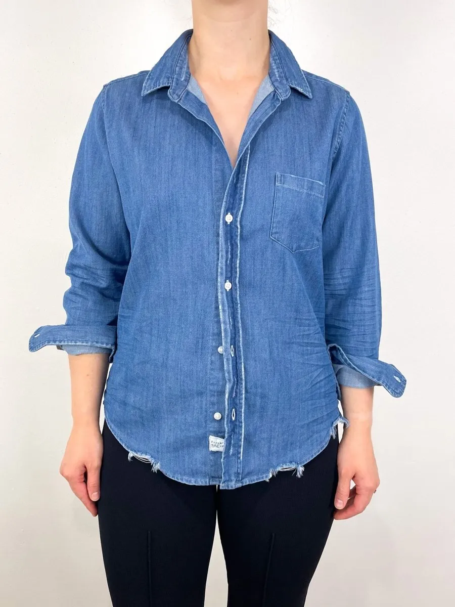 Barry Tailored Button Up Shirt in Vintage Stonewashed Indigo