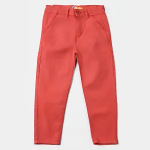 Boys Cotton Pant Solid Red