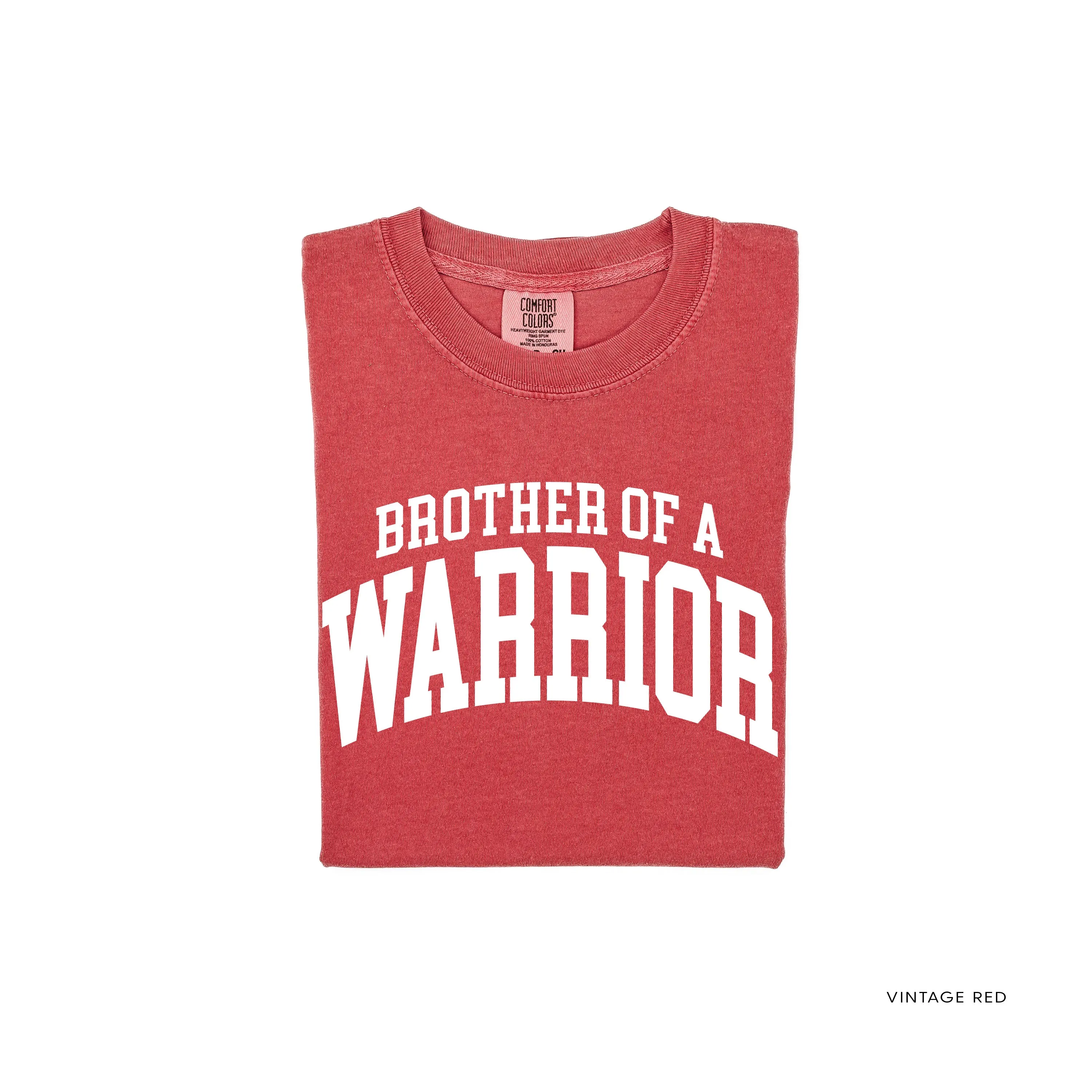 Brother of a Warrior - Varsity - SHORT SLEEVE COMFORT COLORS TEE