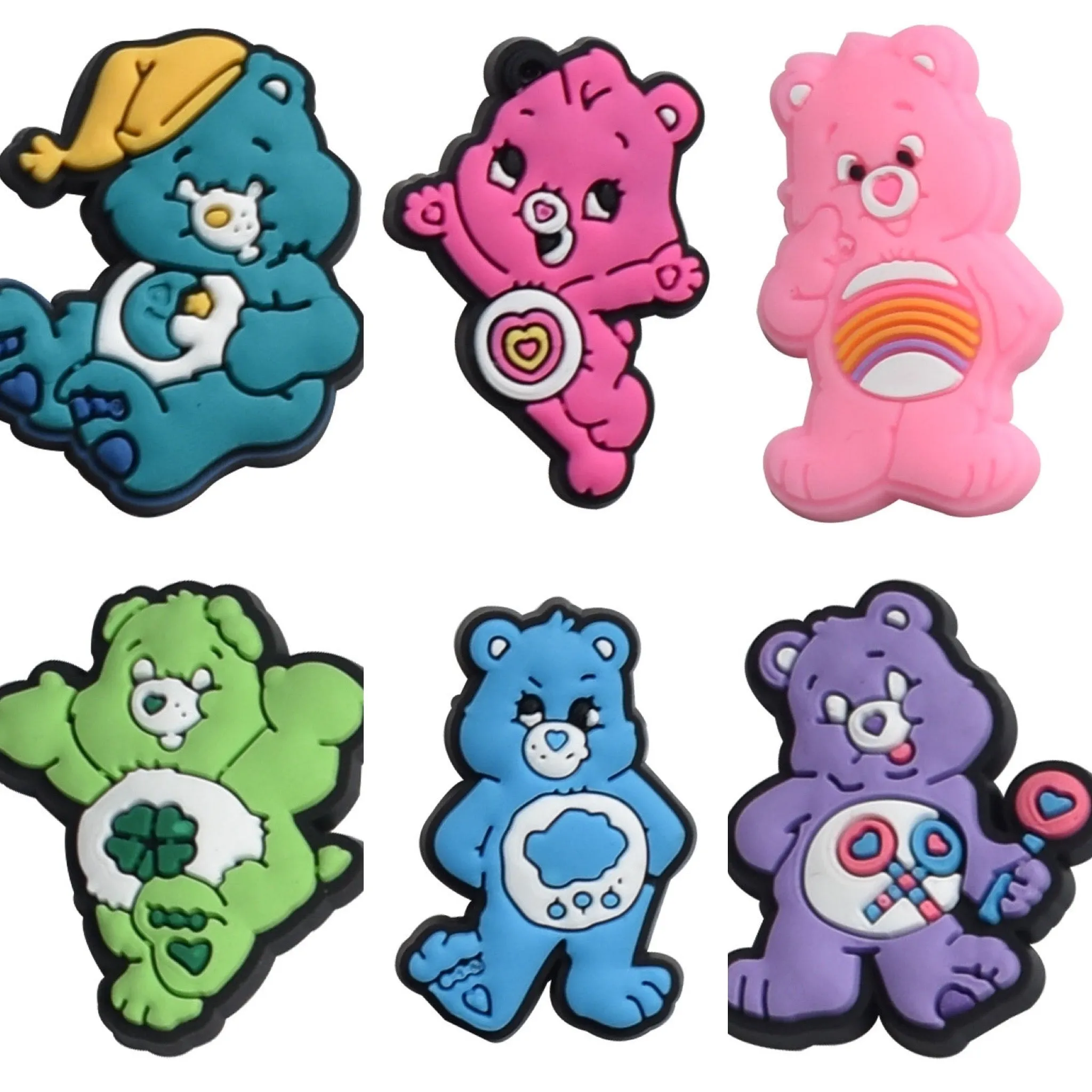 Care Bear Cartoon Croc Charms Shoe Charms Decorations 6pcs Set