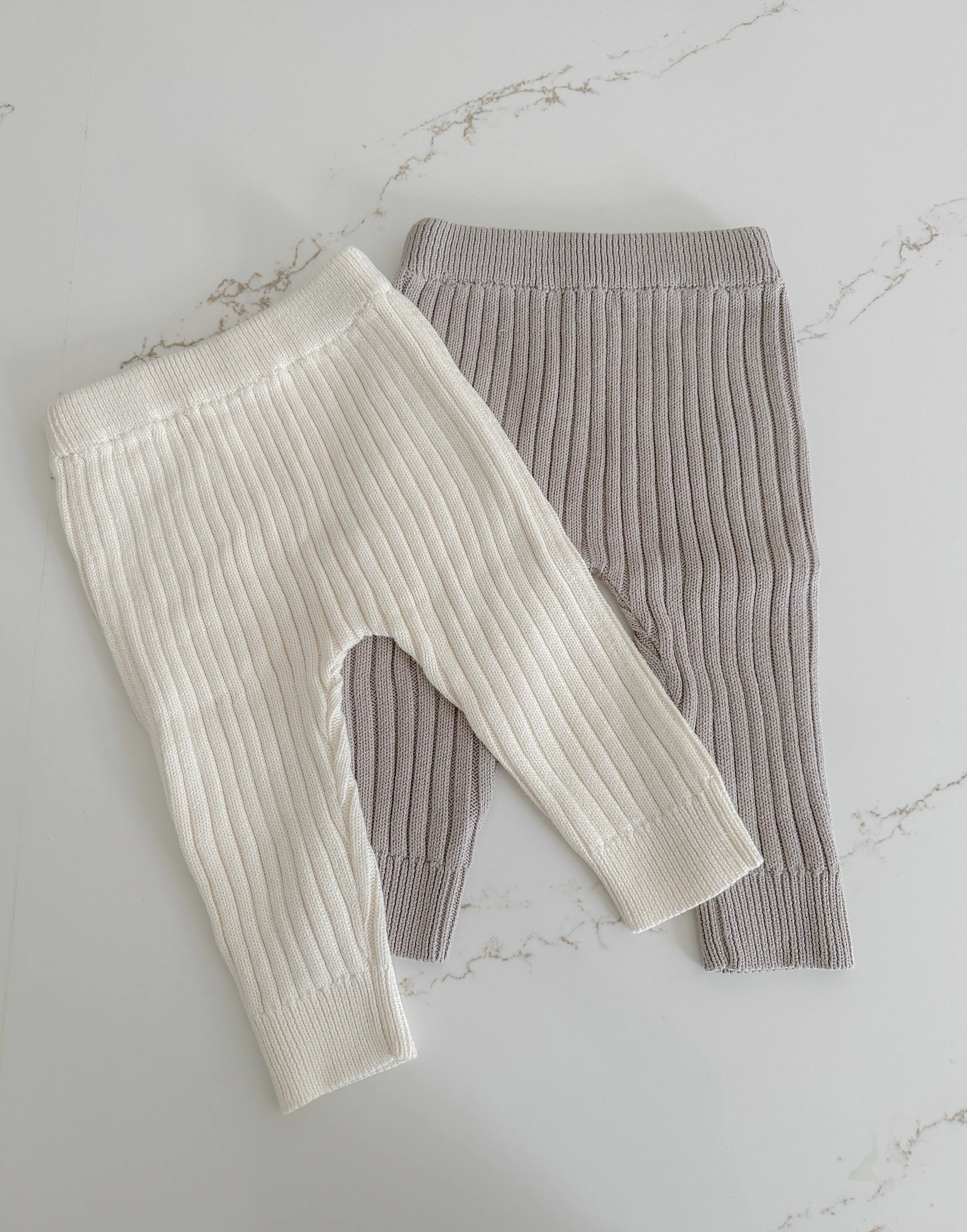 Chunky Ribbed Pants - Milk