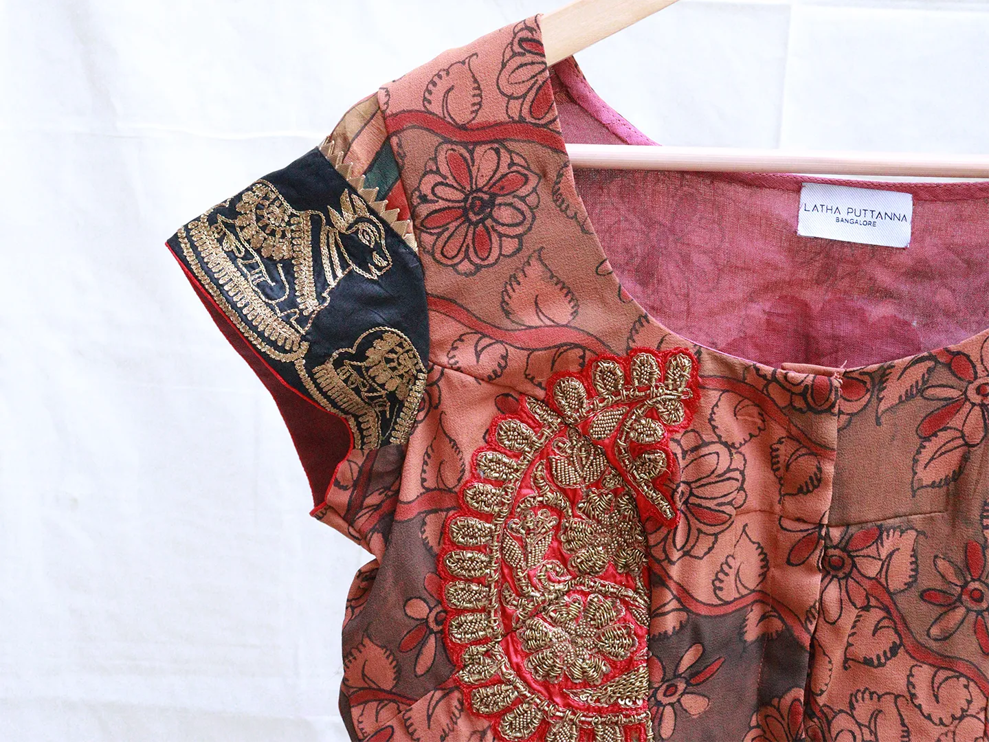 Cider Orange Kalamkari blouse