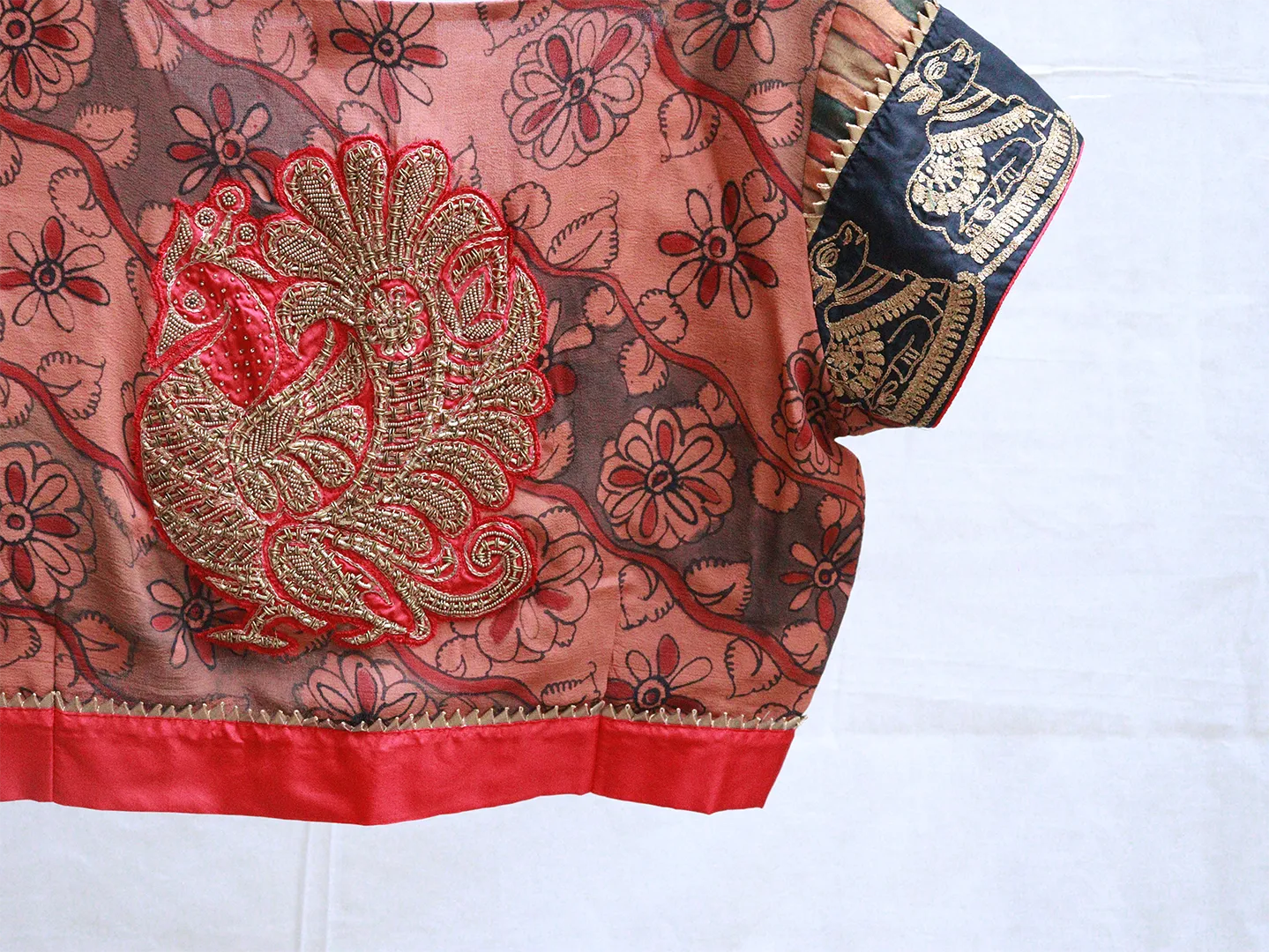 Cider Orange Kalamkari blouse