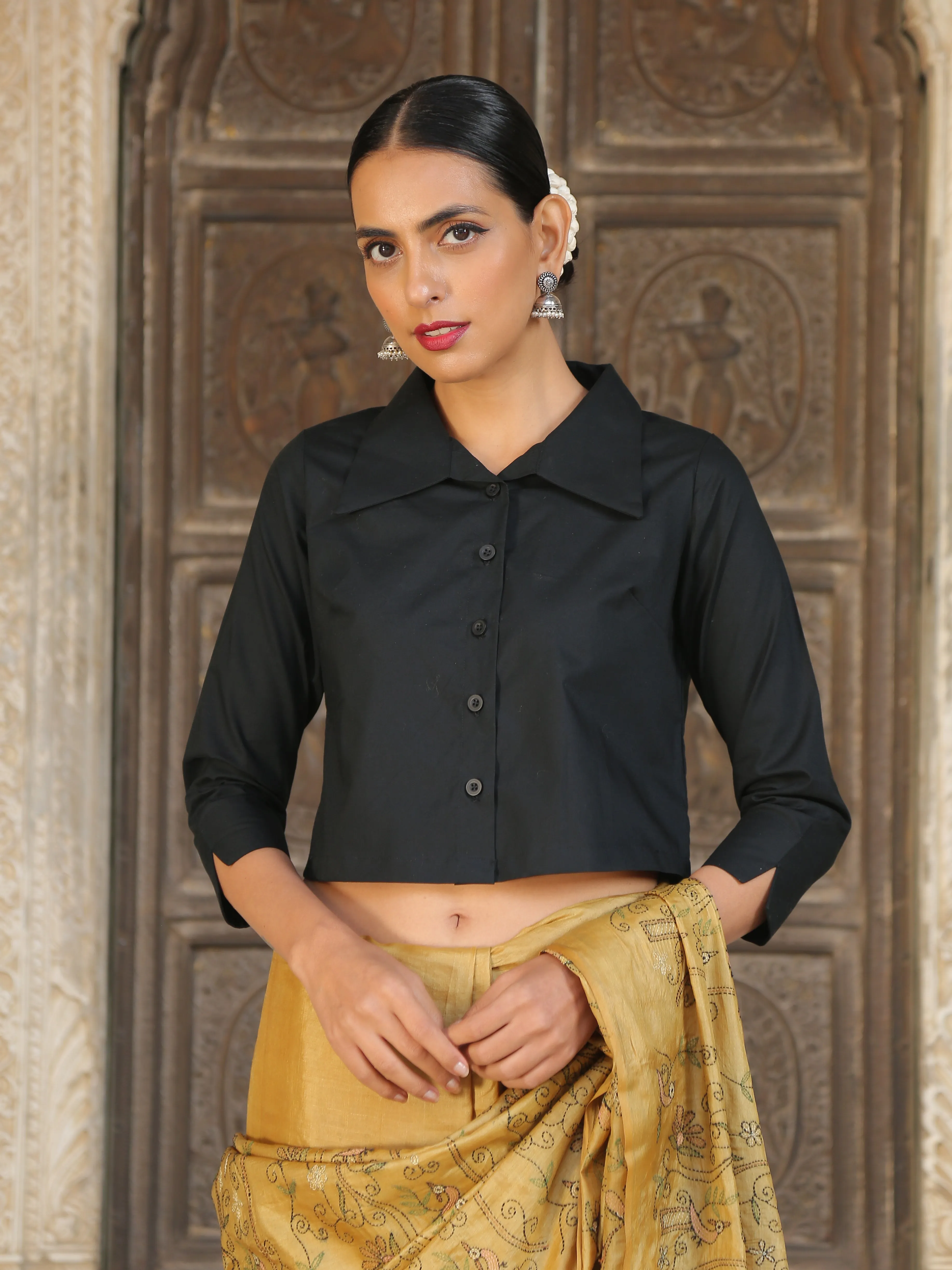 Classic Black Stretch Blouse