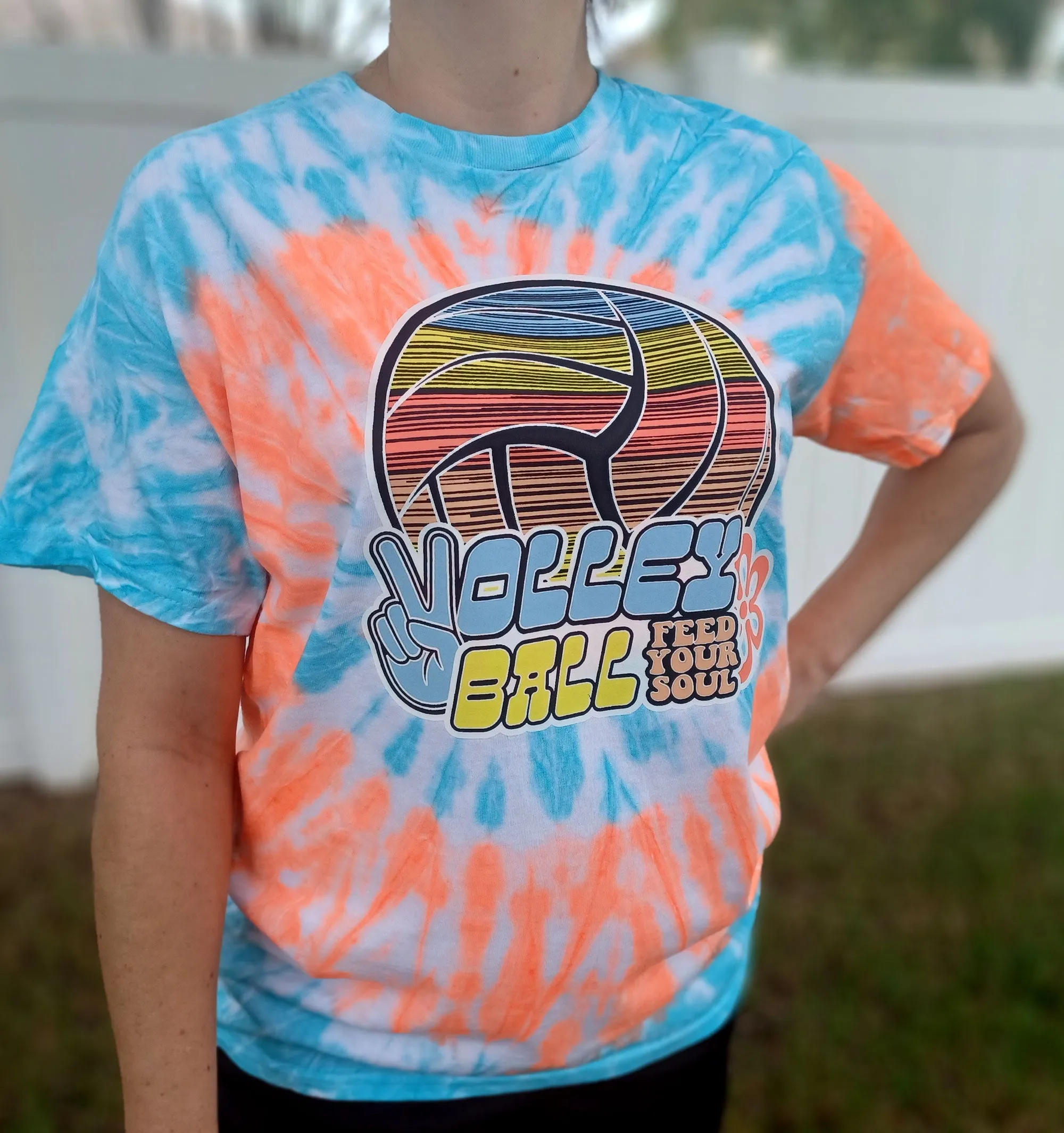 FEED YOUR SOUL Tie-Dye Volleyball T-shirt