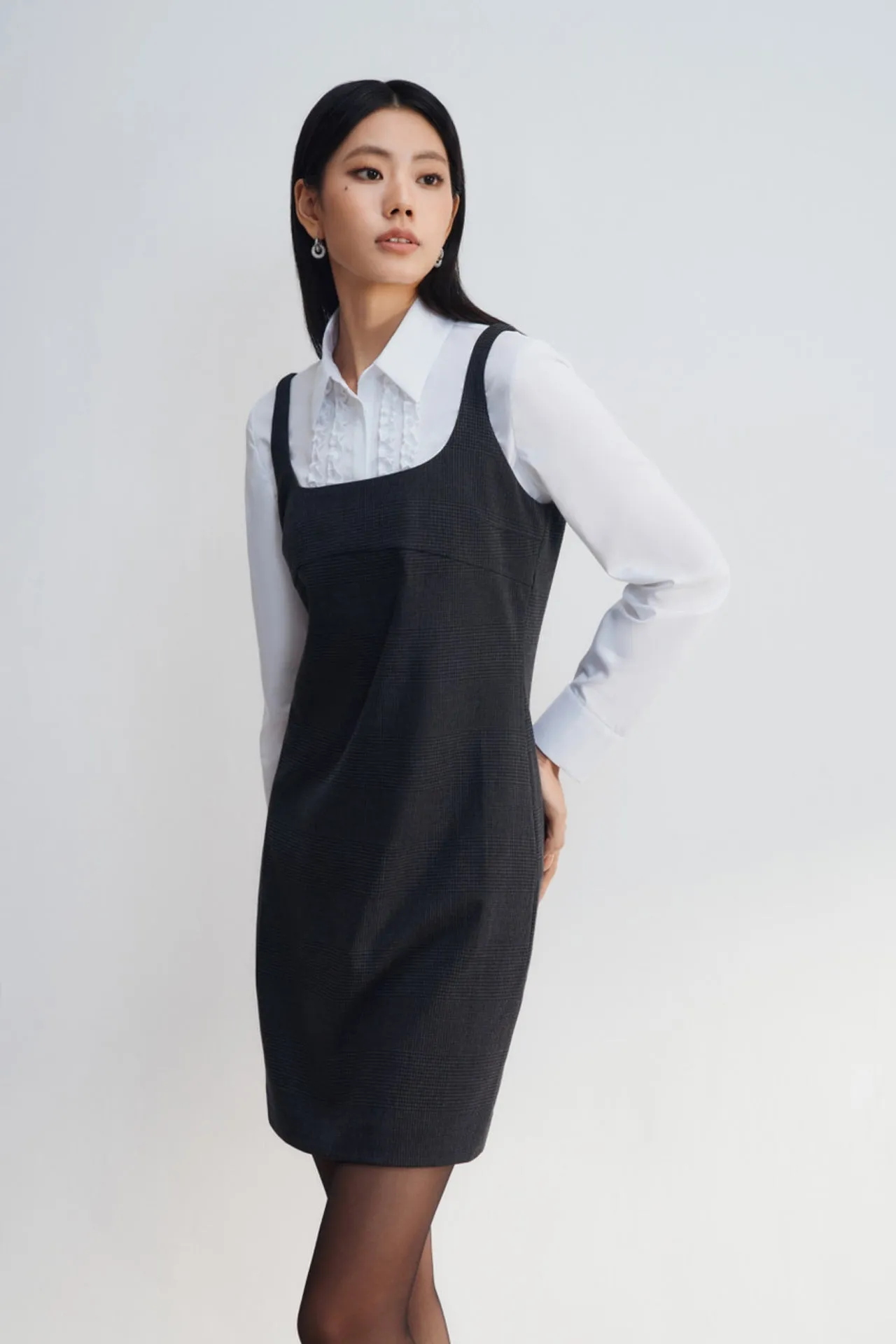 Fitted Pinafore Dress