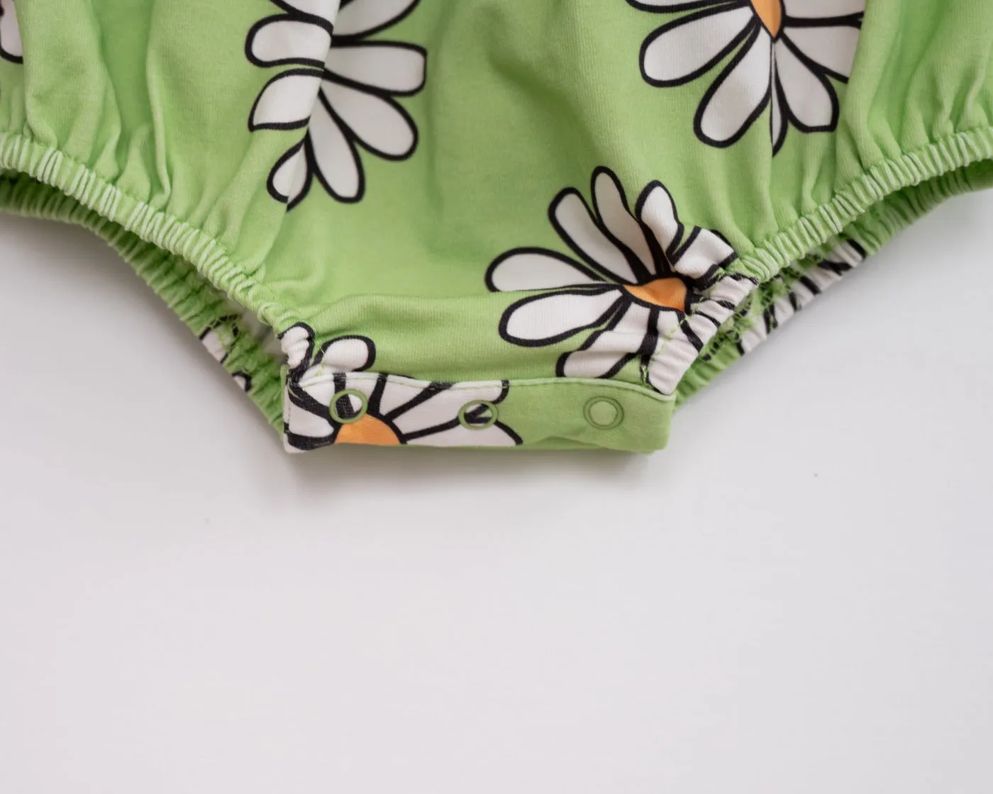 Green Daisy Baby Girl Romper