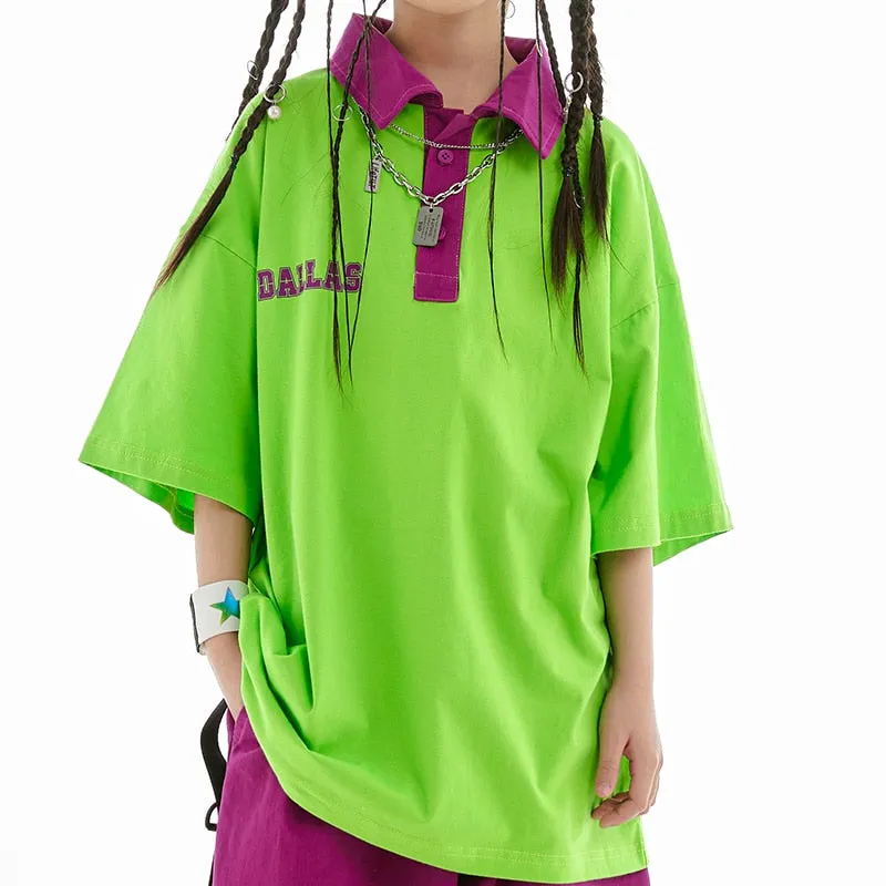 HH0371 Hip Hop -Street Dance Costume -Short Sleeves Tops - Pants-Performance Stage Wear HH0371