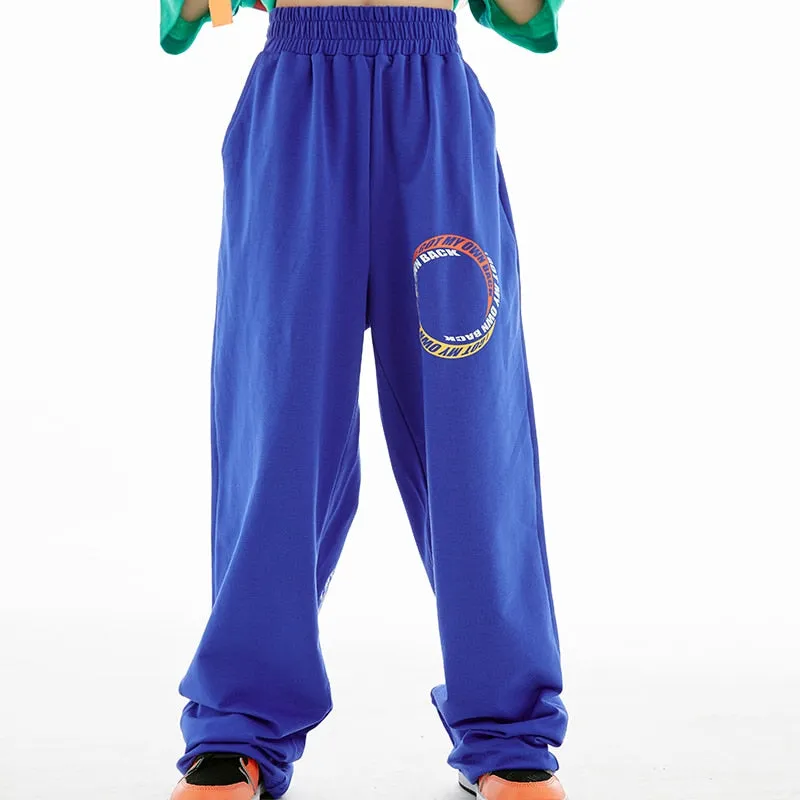 HH0371 Hip Hop -Street Dance Costume -Short Sleeves Tops - Pants-Performance Stage Wear HH0371