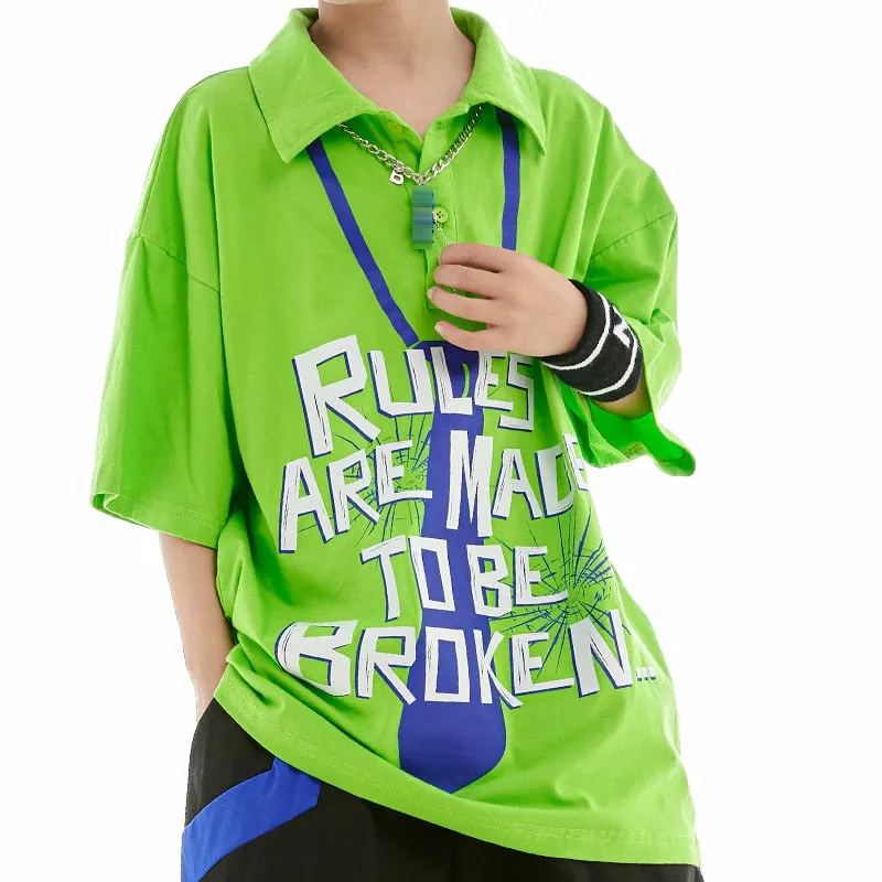 HH0371 Hip Hop -Street Dance Costume -Short Sleeves Tops - Pants-Performance Stage Wear HH0371