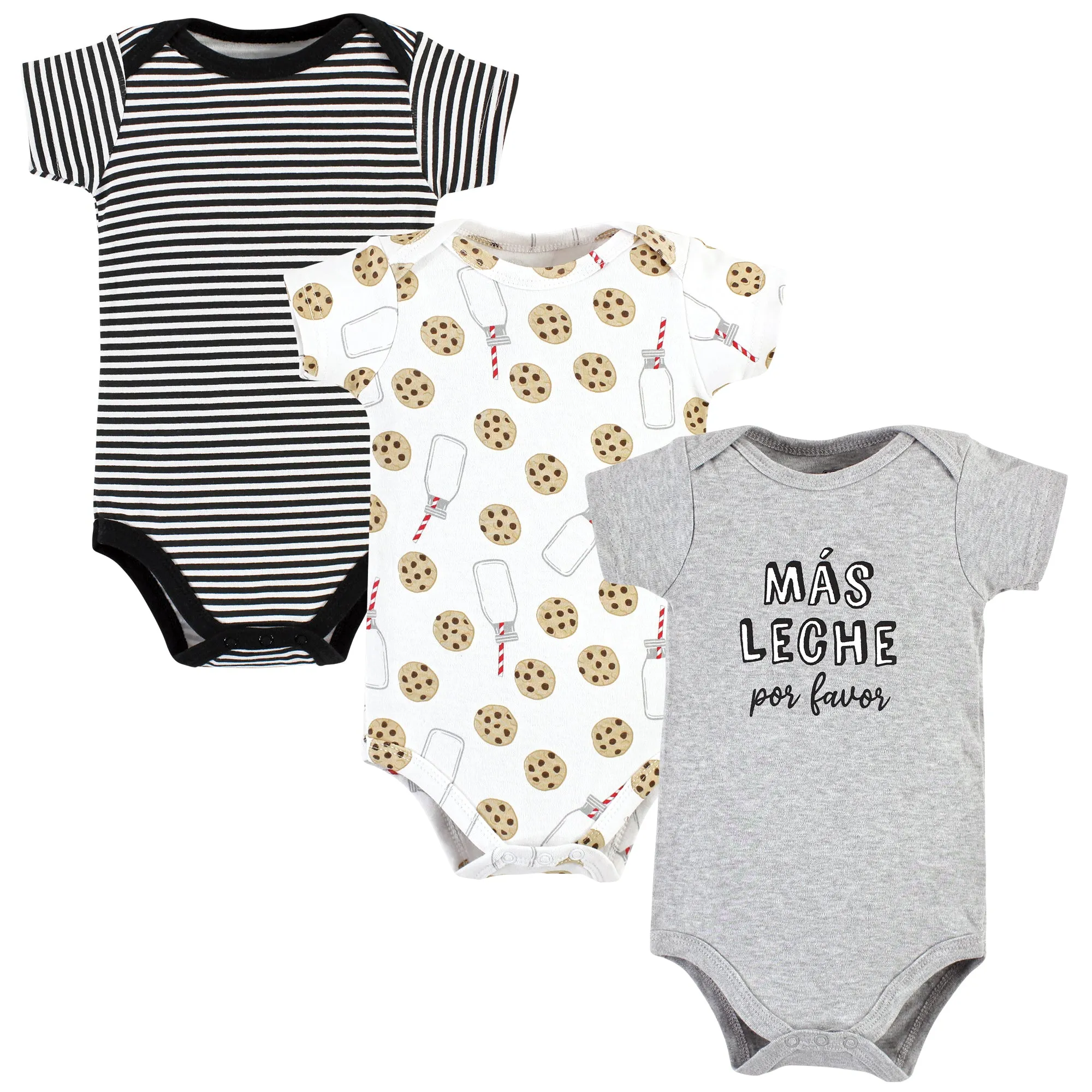 Hudson Baby Cotton Bodysuits, Leche Por Favor