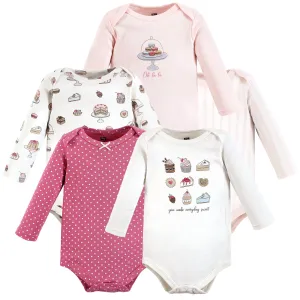 Hudson Baby Cotton Long-Sleeve Bodysuits, Sweet Bakery 5-Pack