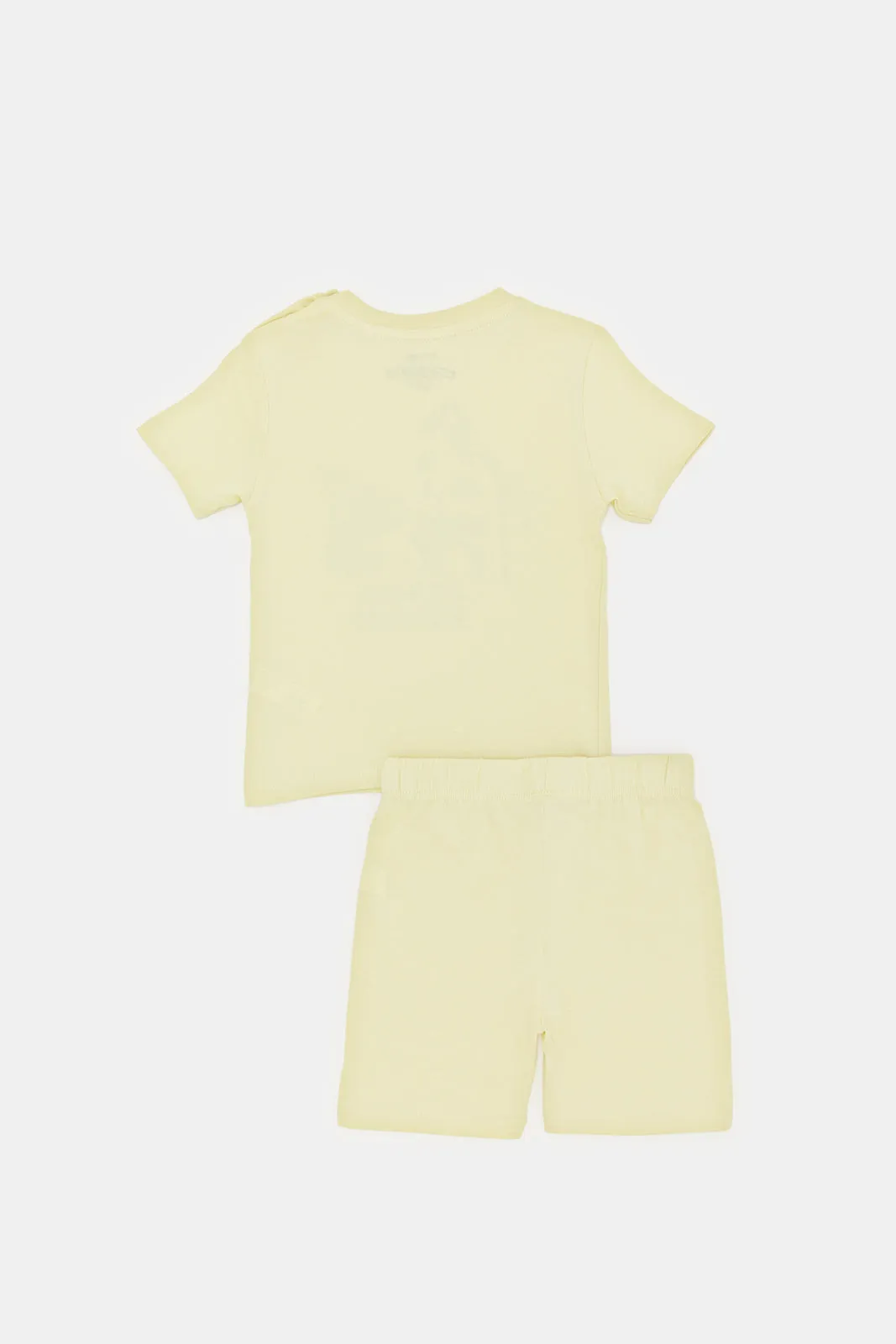 Infant Boys Ivory And Yellow Printed Pyjama Set (4 Piece)