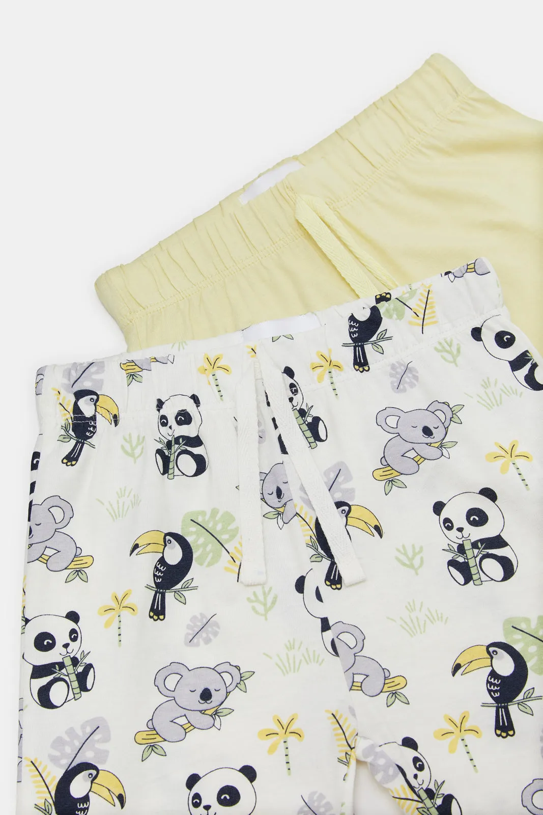 Infant Boys Ivory And Yellow Printed Pyjama Set (4 Piece)