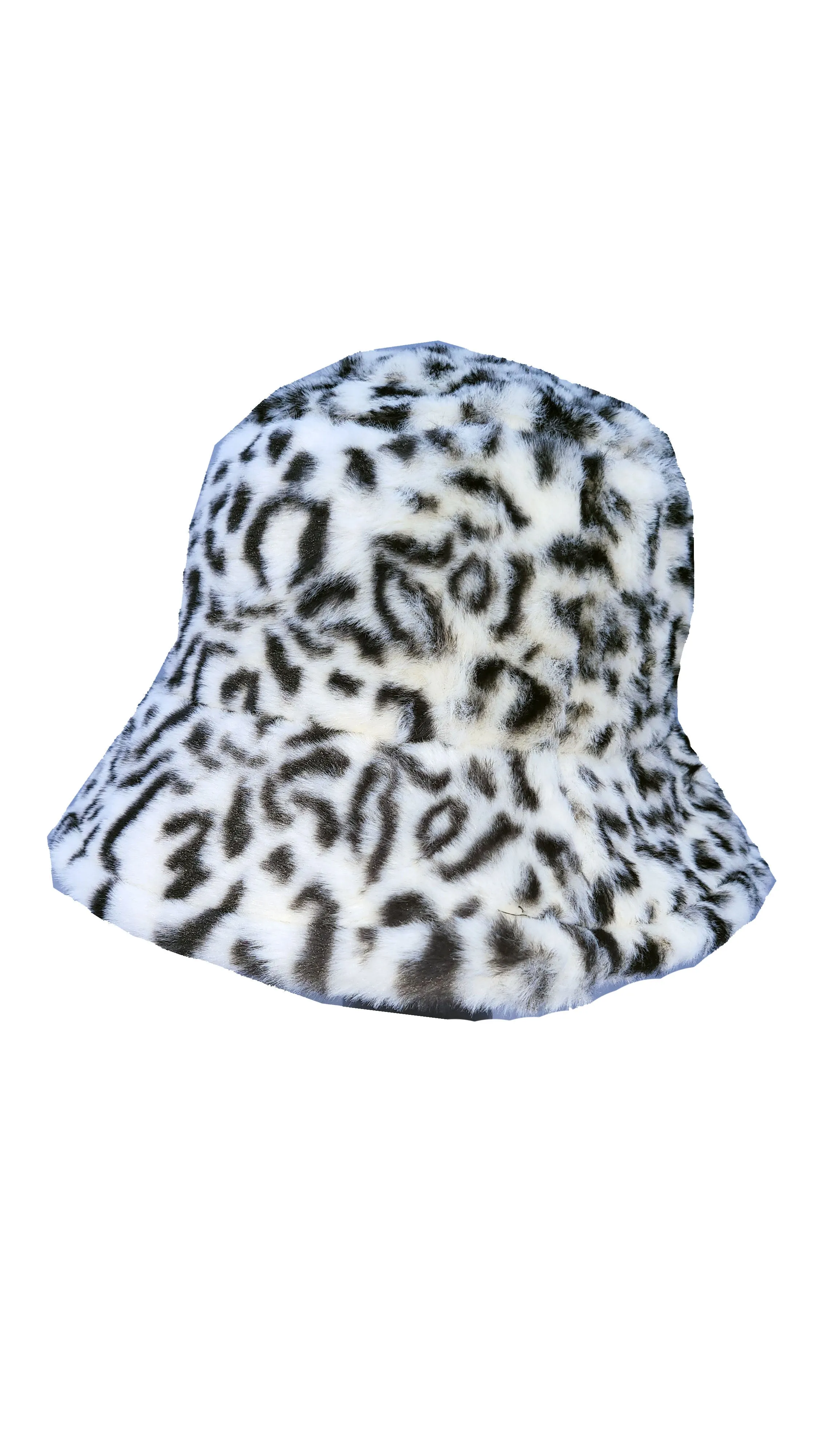 Leopard Print Patterned Fluffy Fleece Lined Bucket Hat For Winter (ADULT & CHILD SIZES)