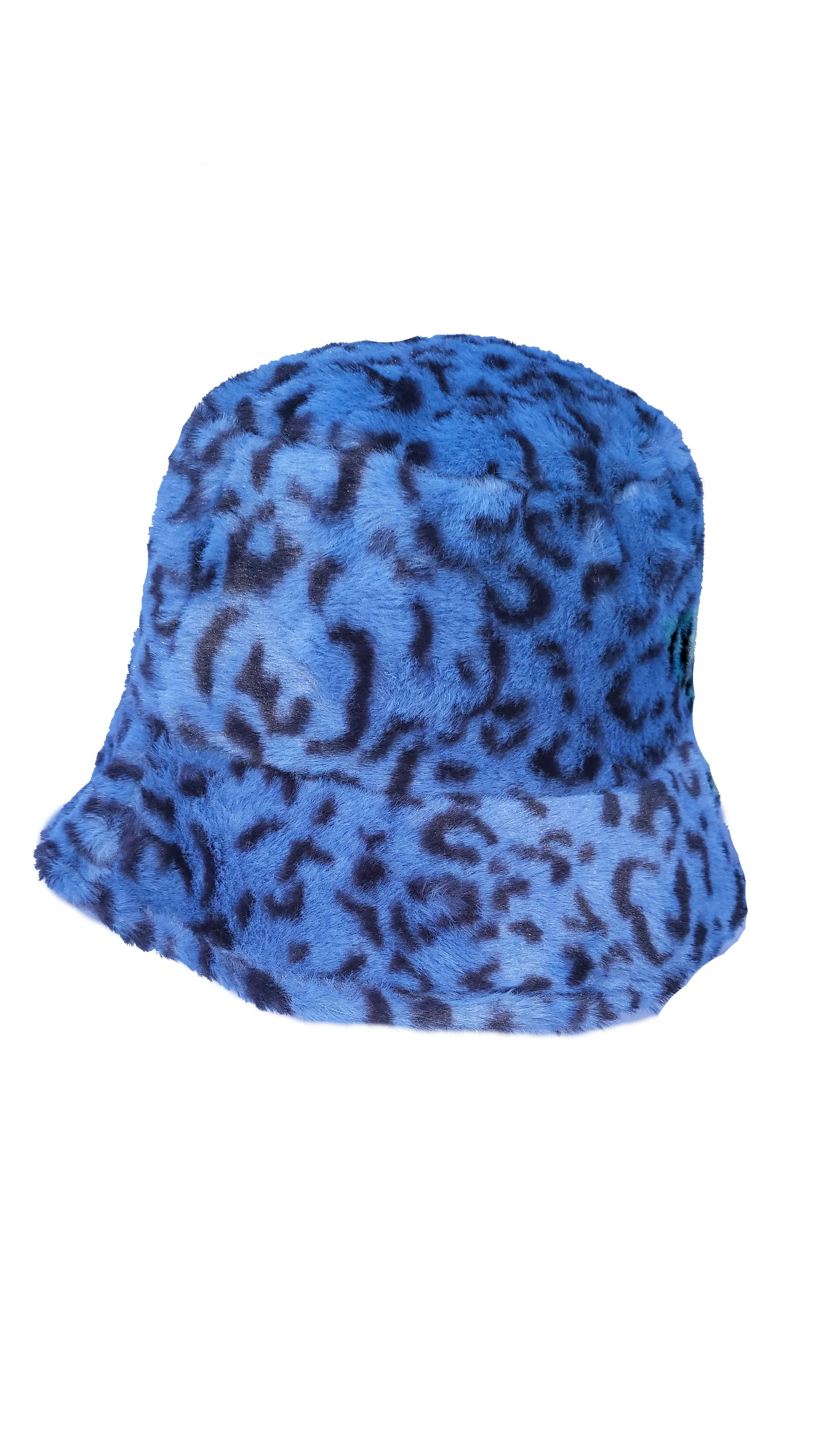 Leopard Print Patterned Fluffy Fleece Lined Bucket Hat For Winter (ADULT & CHILD SIZES)