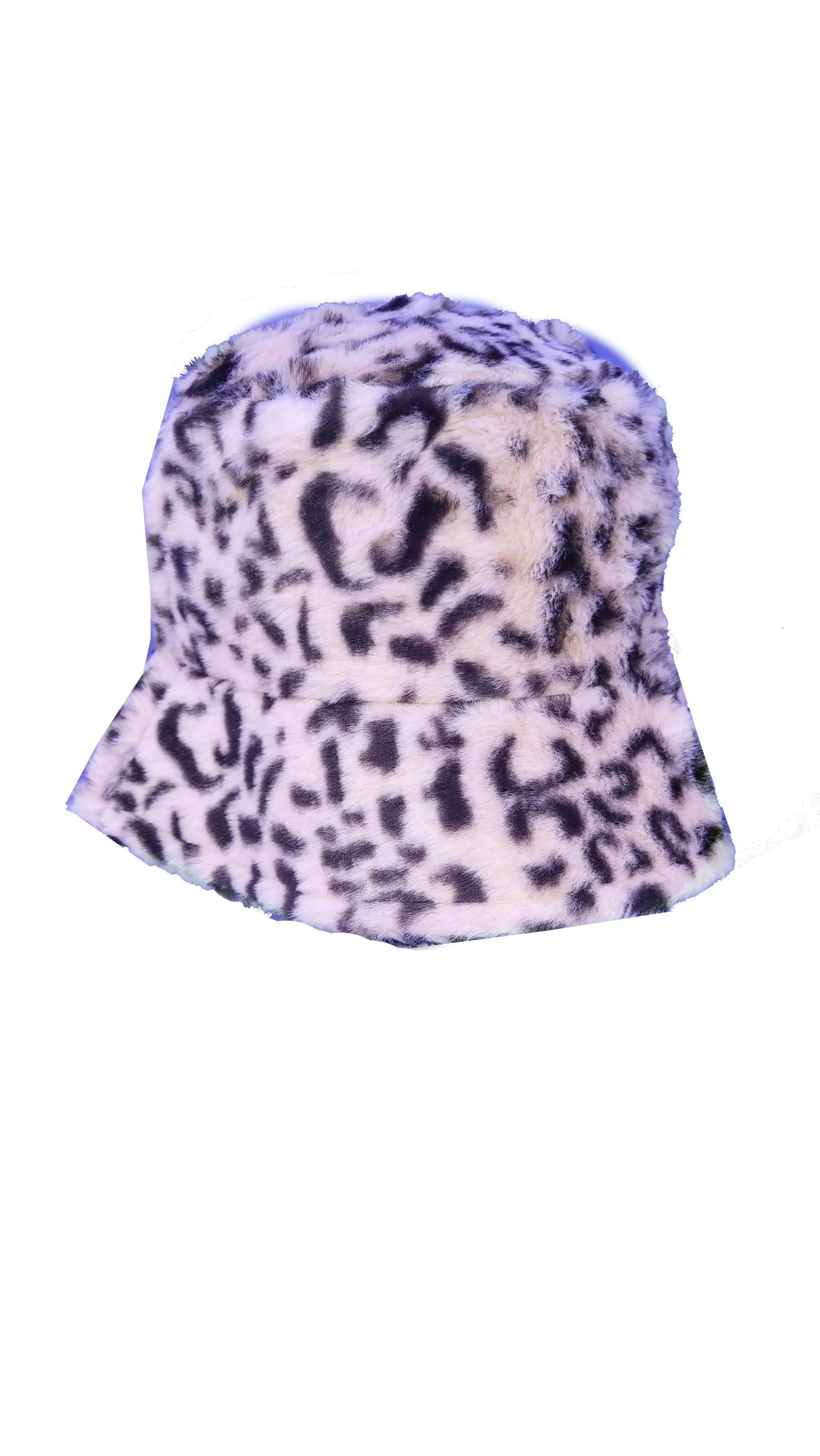 Leopard Print Patterned Fluffy Fleece Lined Bucket Hat For Winter (ADULT & CHILD SIZES)