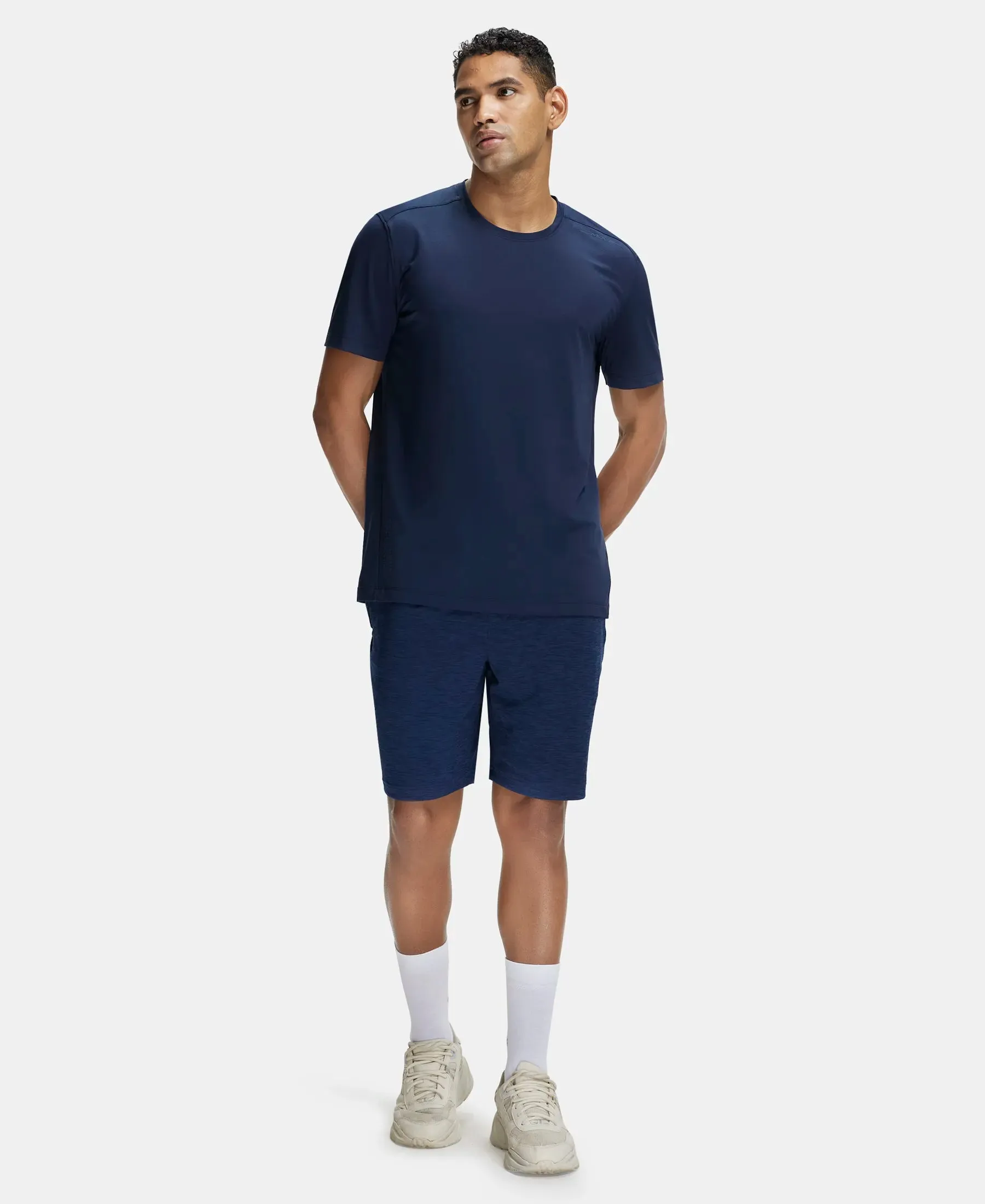 Lightweight Microfiber Shorts with Zipper Pockets and StayFresh Treatment - Navy