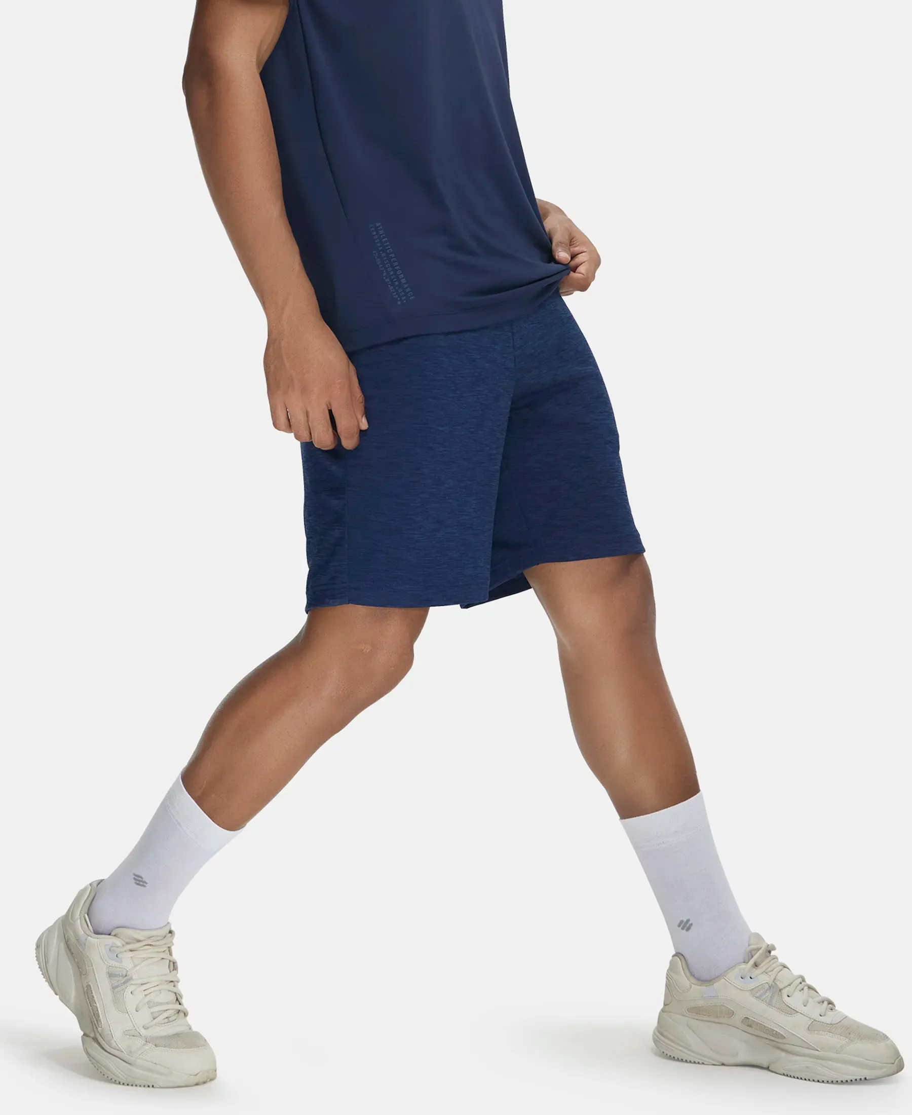 Lightweight Microfiber Shorts with Zipper Pockets and StayFresh Treatment - Navy