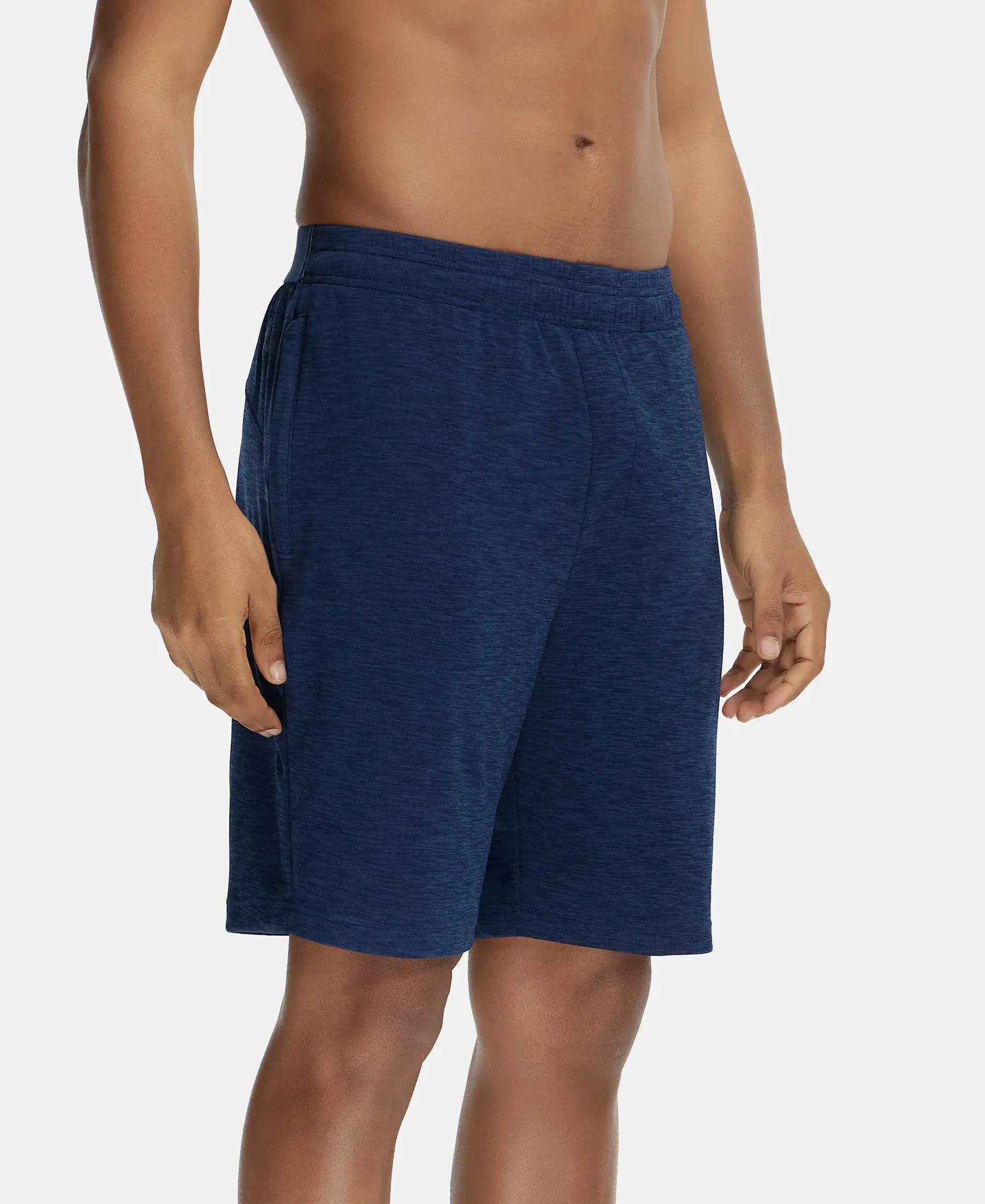 Lightweight Microfiber Shorts with Zipper Pockets and StayFresh Treatment - Navy