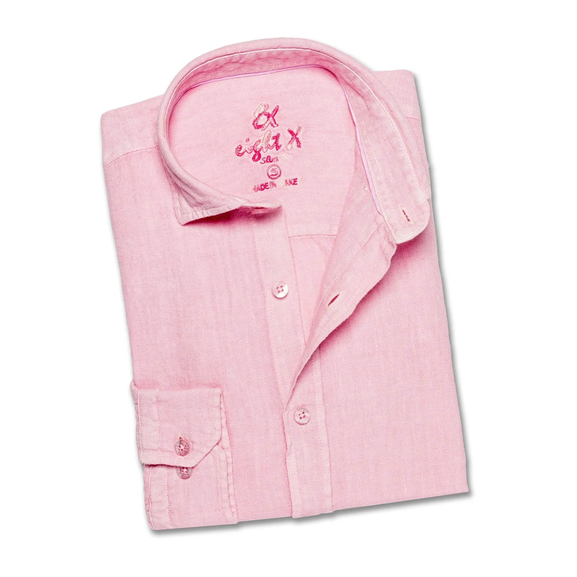 Linen Button Down Shirt - Light Pink