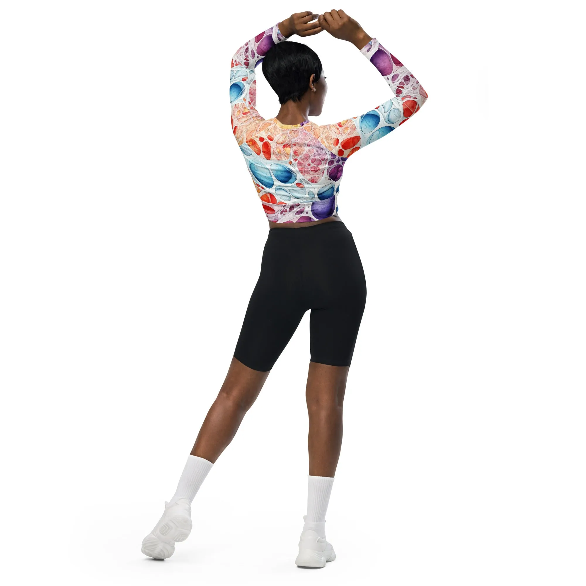 Long-Sleeve Crop Top Cellular Roads