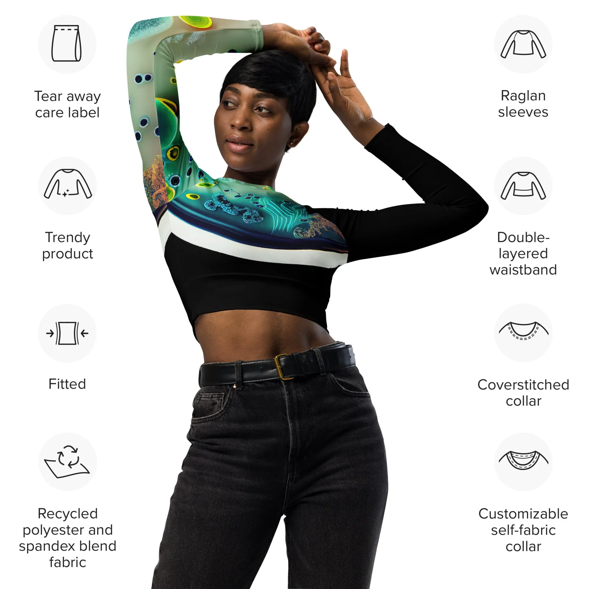 Long-Sleeve Crop Top Culture Mix