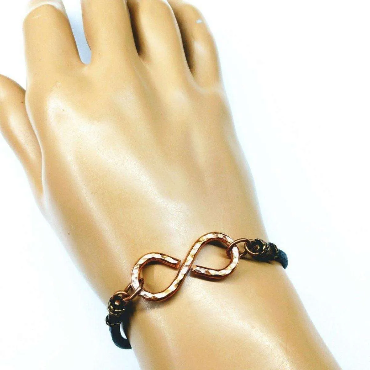 Masculine Sturdy Copper Swivel Infinity Bracelet