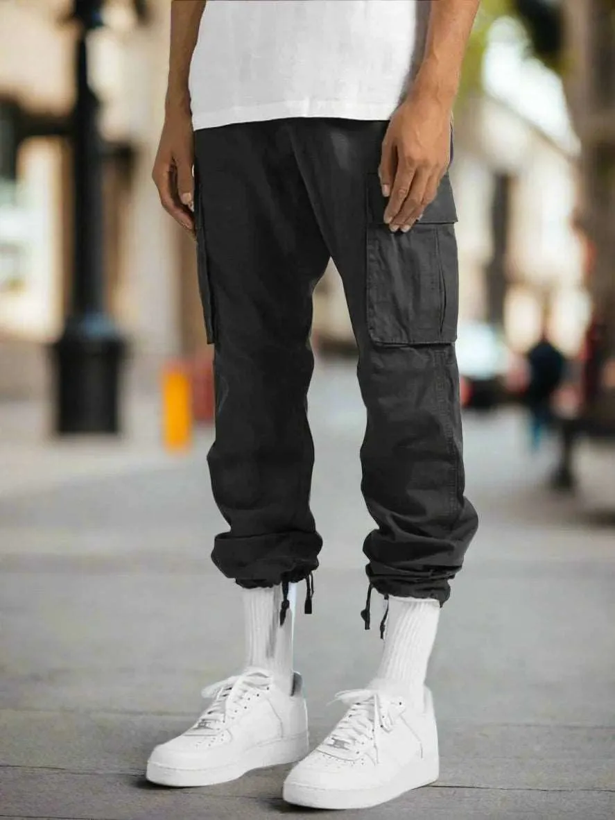 Men's Casual Multi Pocket Straight Leg Cargo Pants