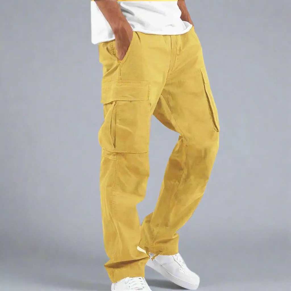 Men's Casual Multi Pocket Straight Leg Cargo Pants