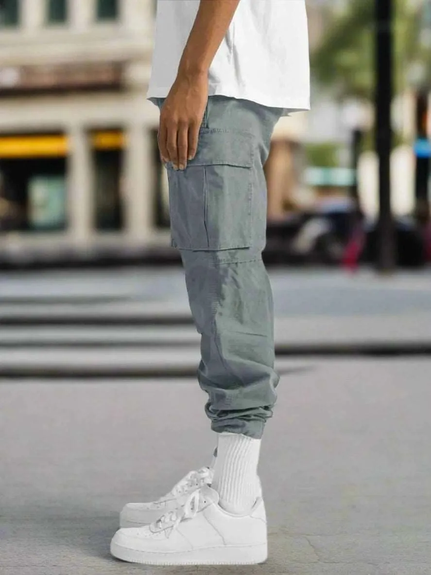 Men's Casual Multi Pocket Straight Leg Cargo Pants