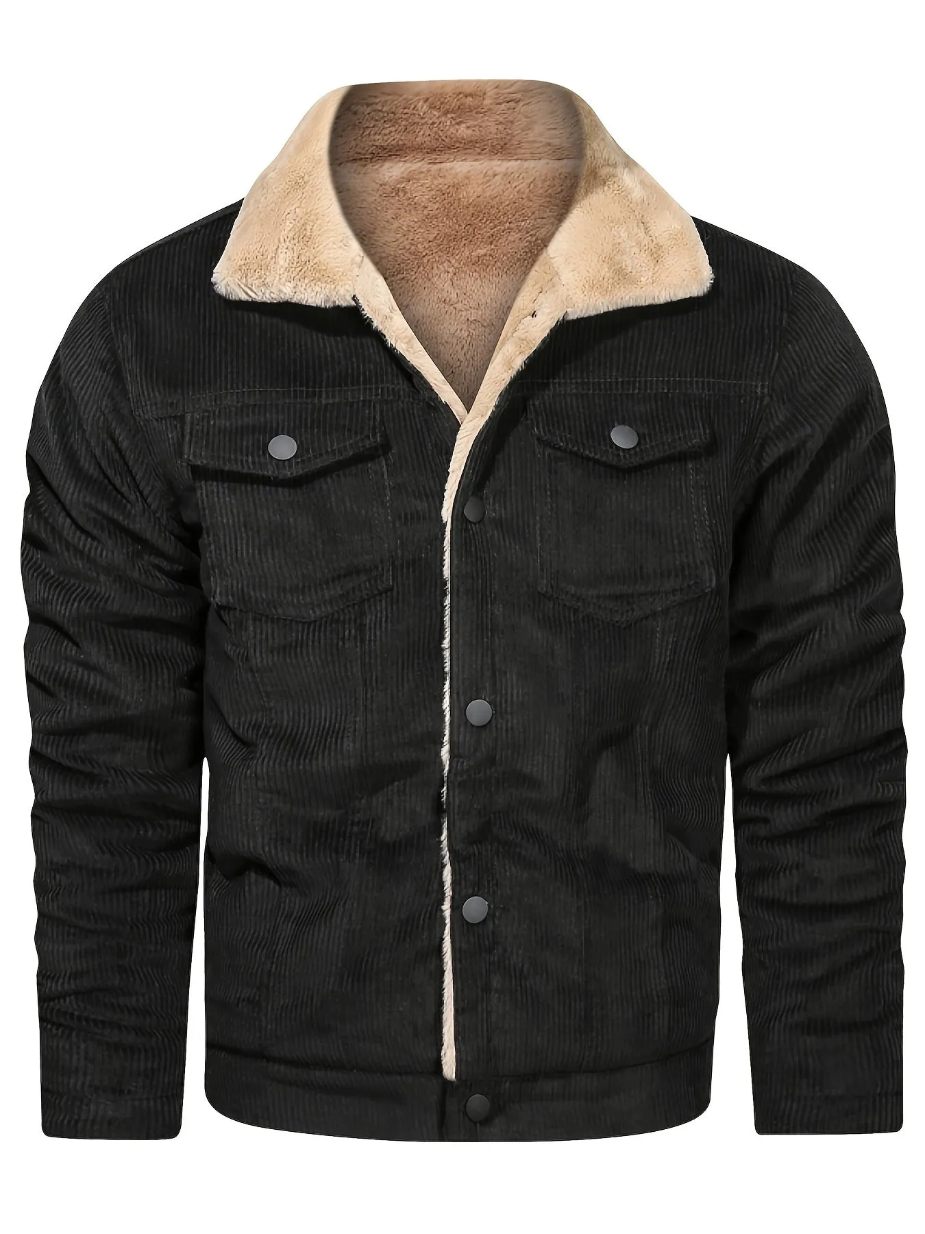 Men's Corduroy Thickened Fleece Lined Jacket