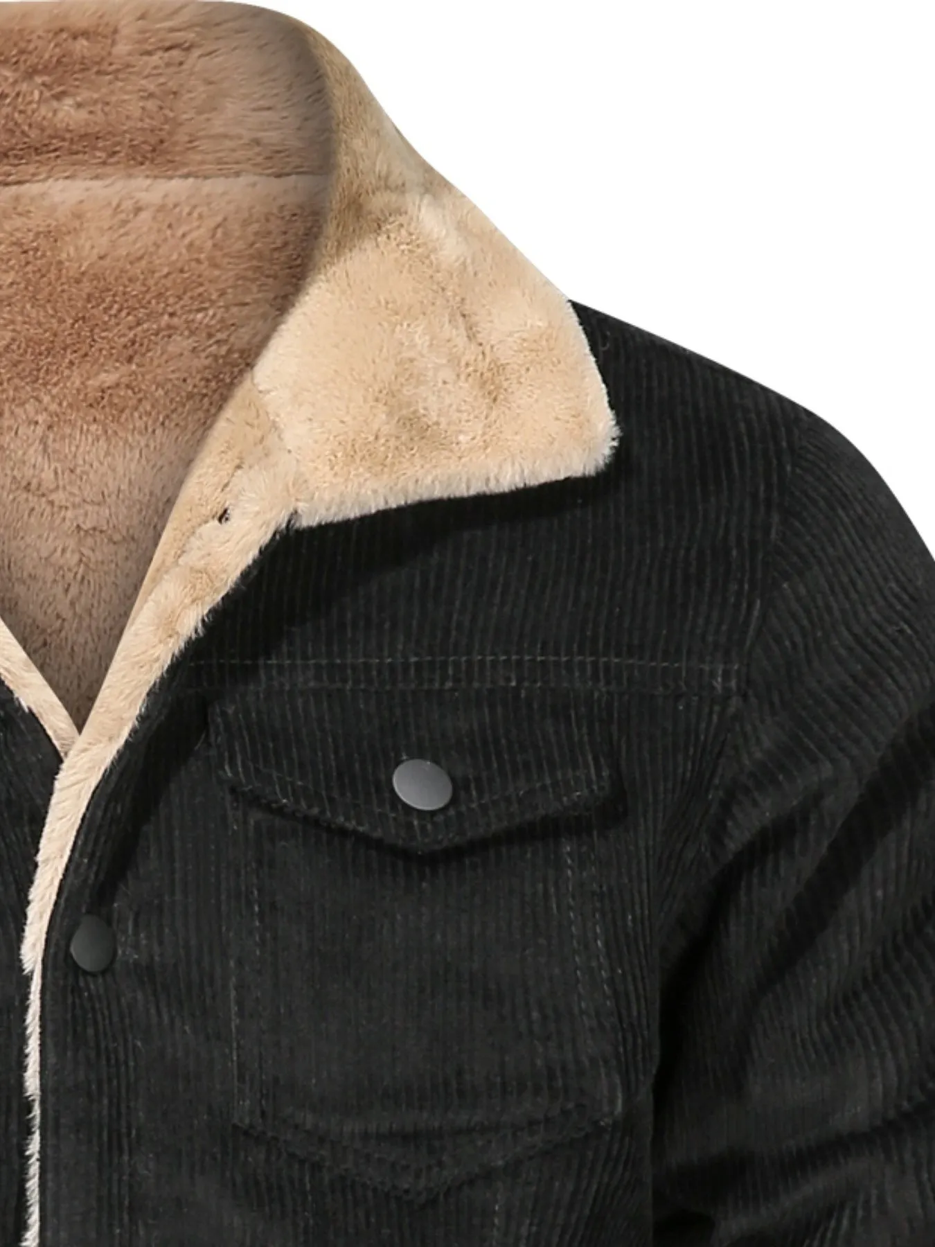 Men's Corduroy Thickened Fleece Lined Jacket