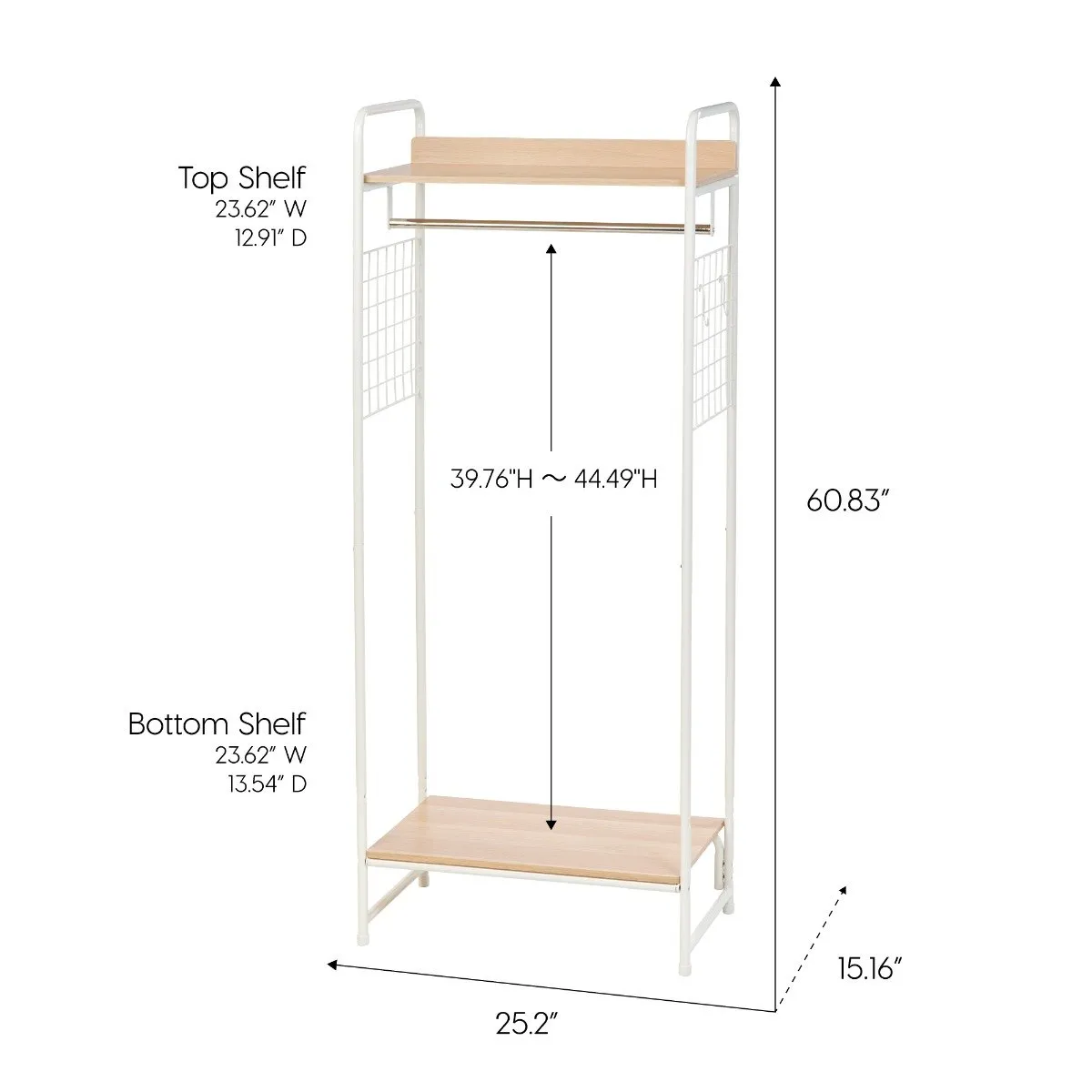 Metal Garment Rack with Side Racks