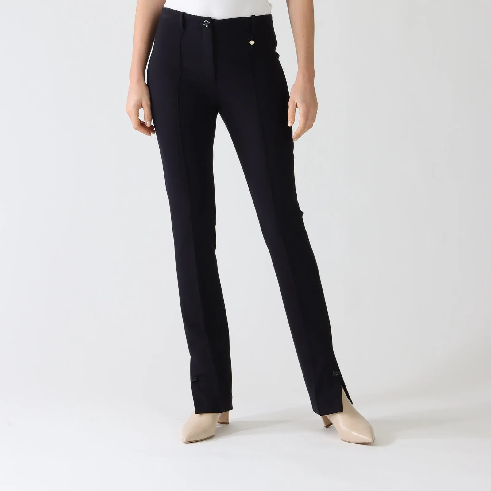 Midnight Blue Sydney Slim Pants With Split Cuffs