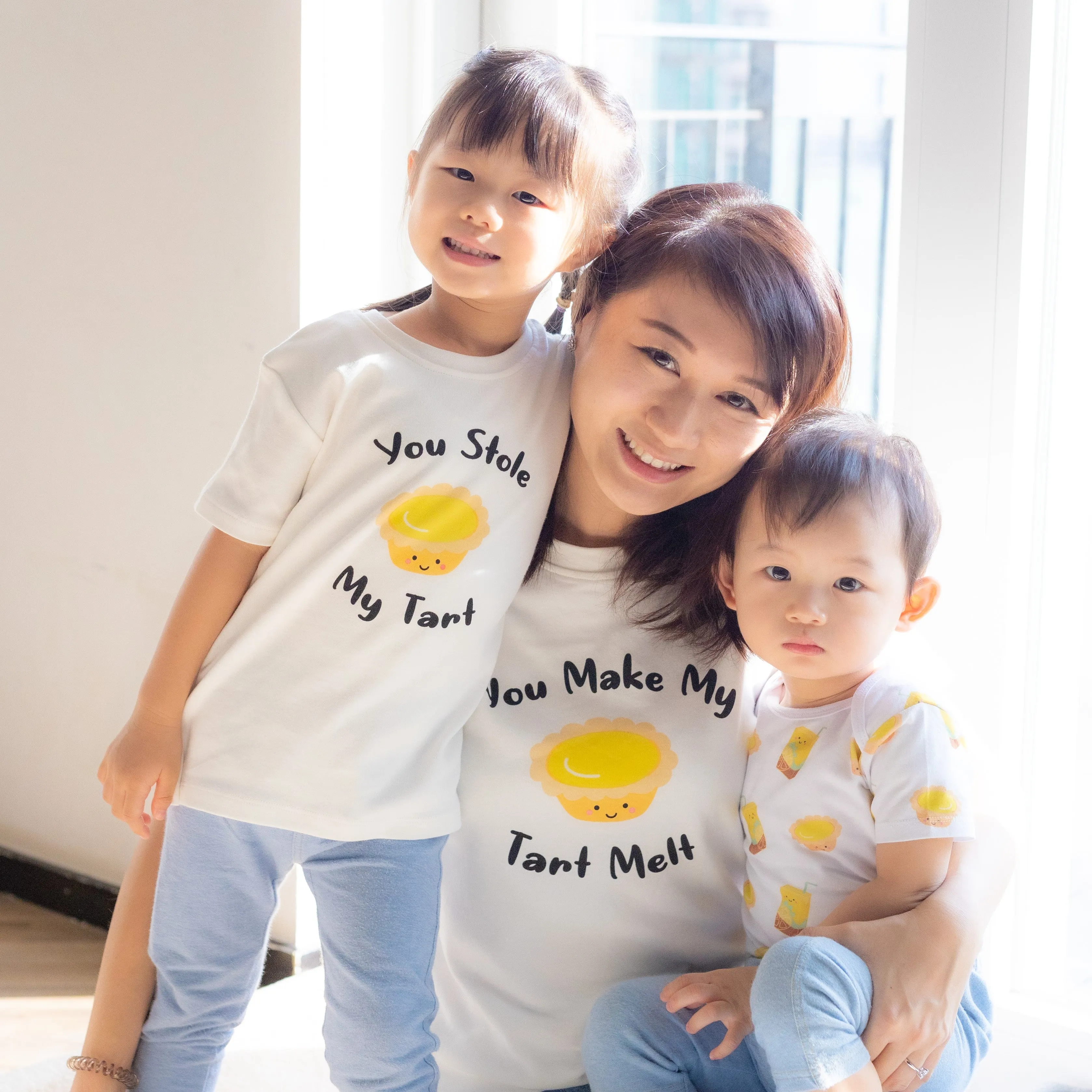 Mommy & Me Set Organic Cotton T-Shirt   Onesie - Egg Tart