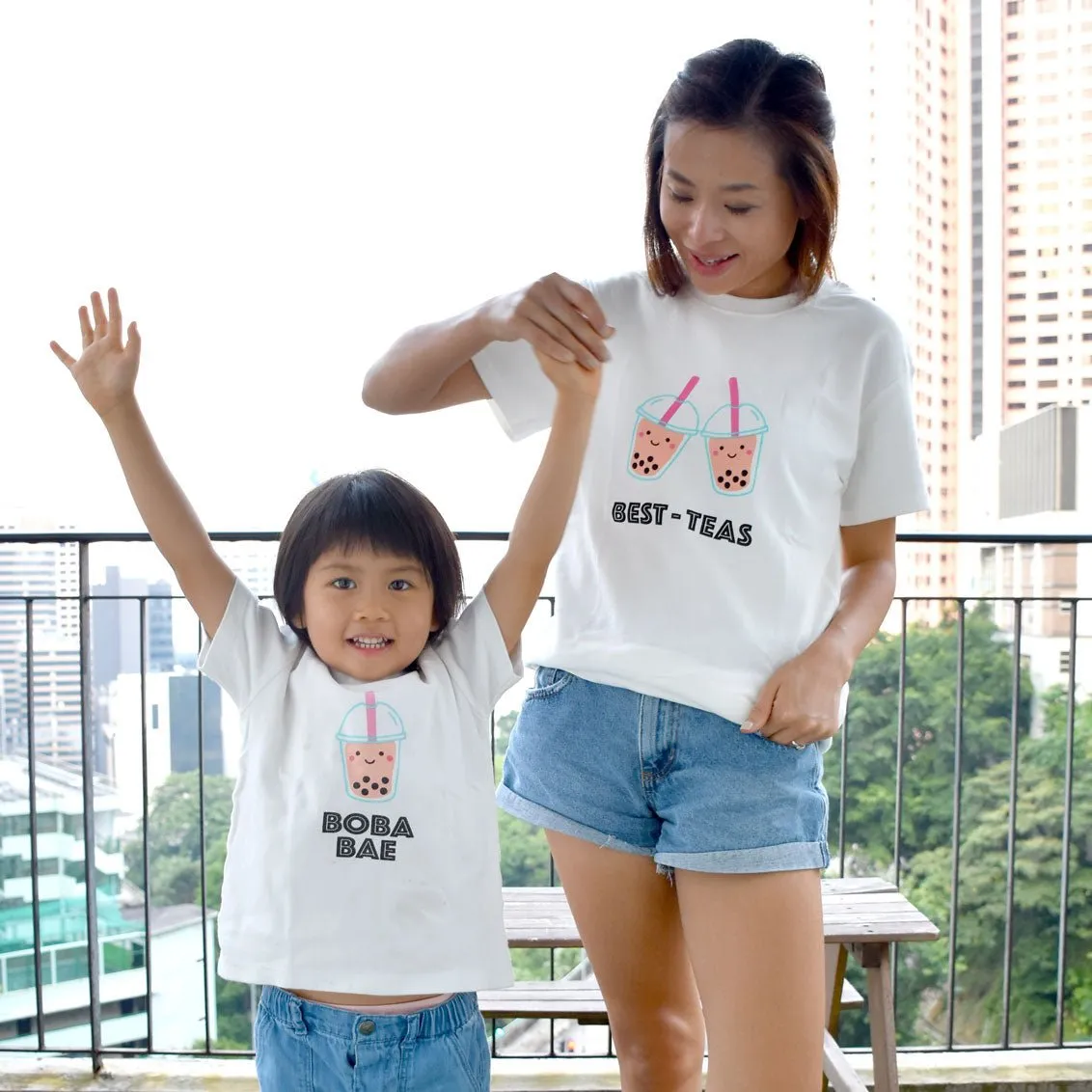 Mommy & Me Set Organic Cotton T-Shirts - Boba