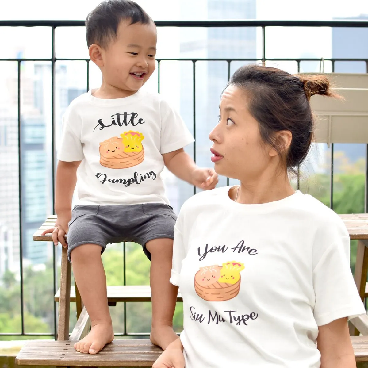 Mommy & Me Set Organic Cotton T-Shirts - Dim Sum