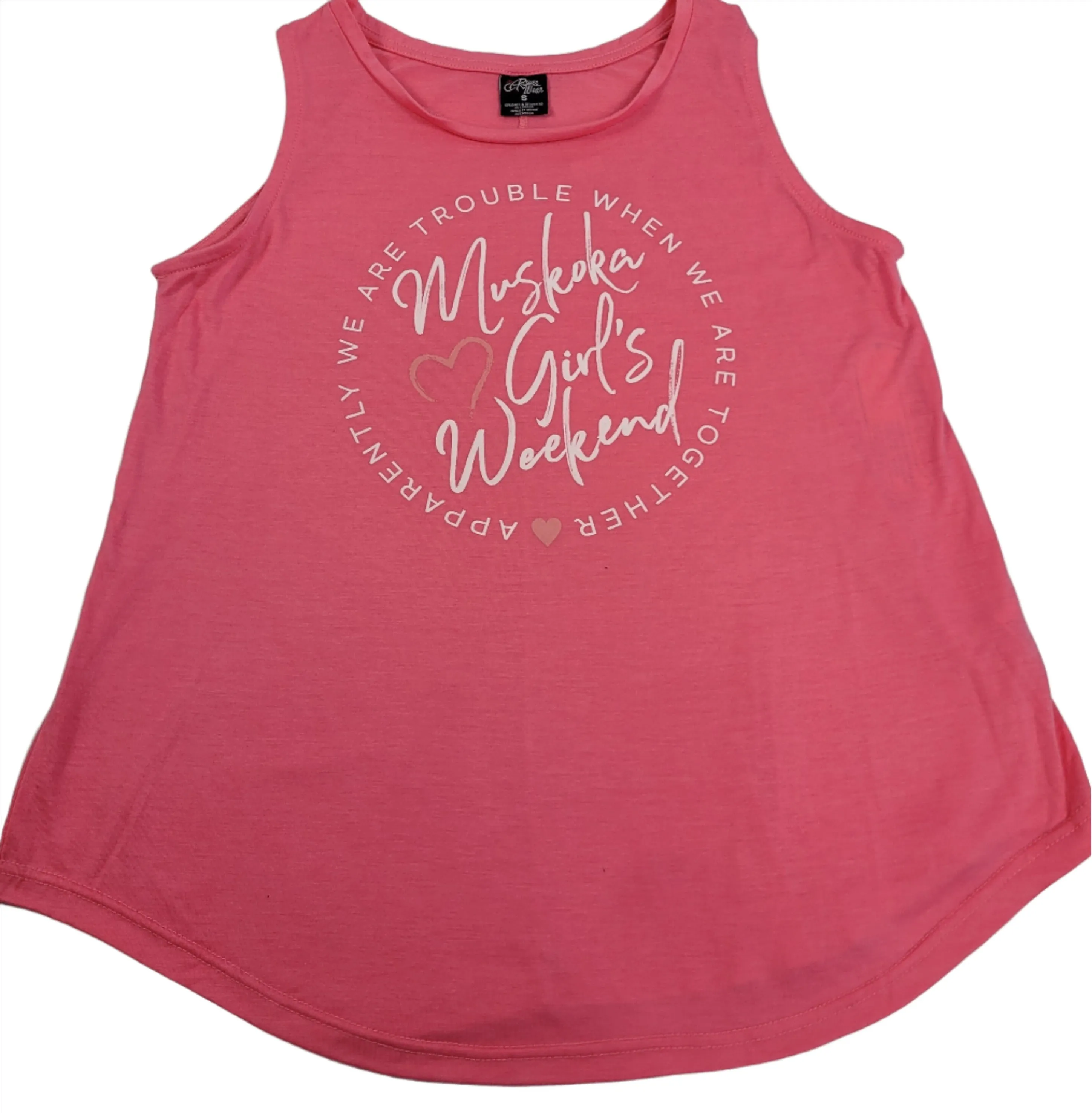 Muskoka Ladies Weekend Flowy Tank Top-pink