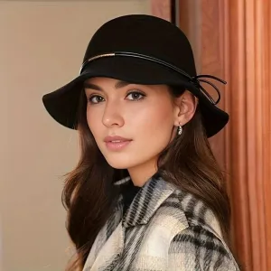 New Fashion Versatile Wool Noble French Sun Hat for Autumn Winter