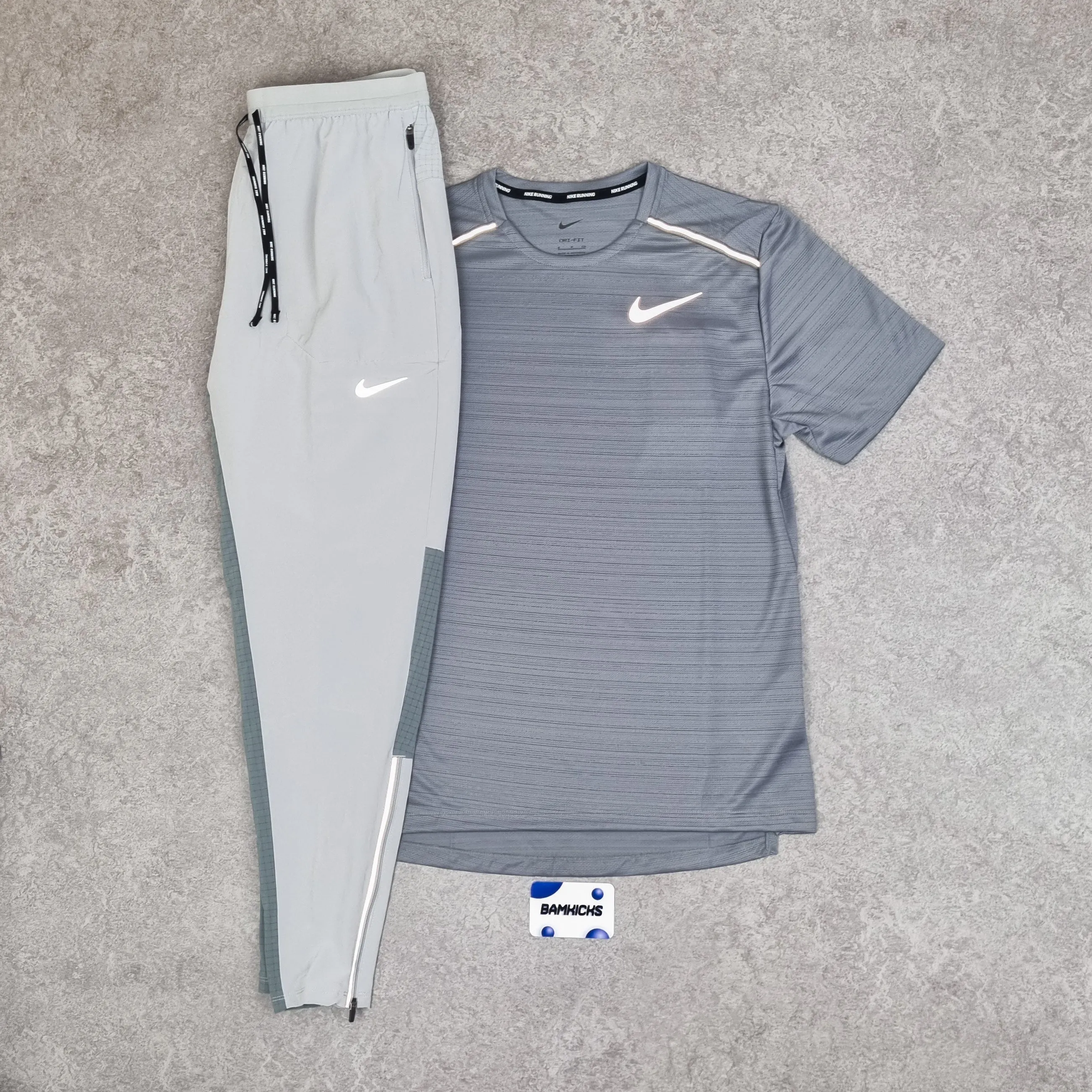 Nike Miler 1.0 T-Shirt Grey & Phenom Elite Pants Grey Set