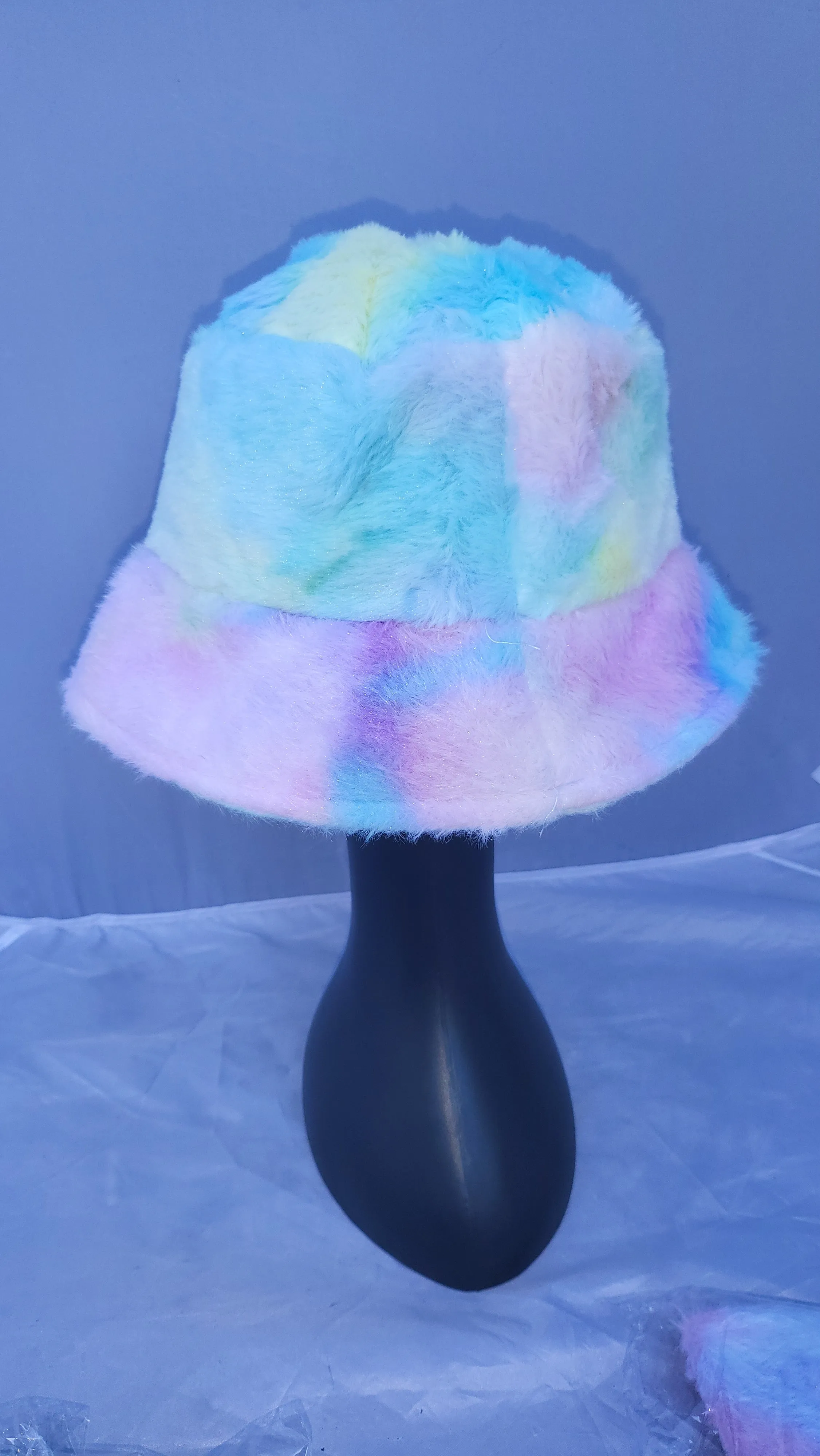 Pastel Print Patterned Fluffy Fleece Lined Bucket Hat For Winter (ADULT & CHILD SIZES)