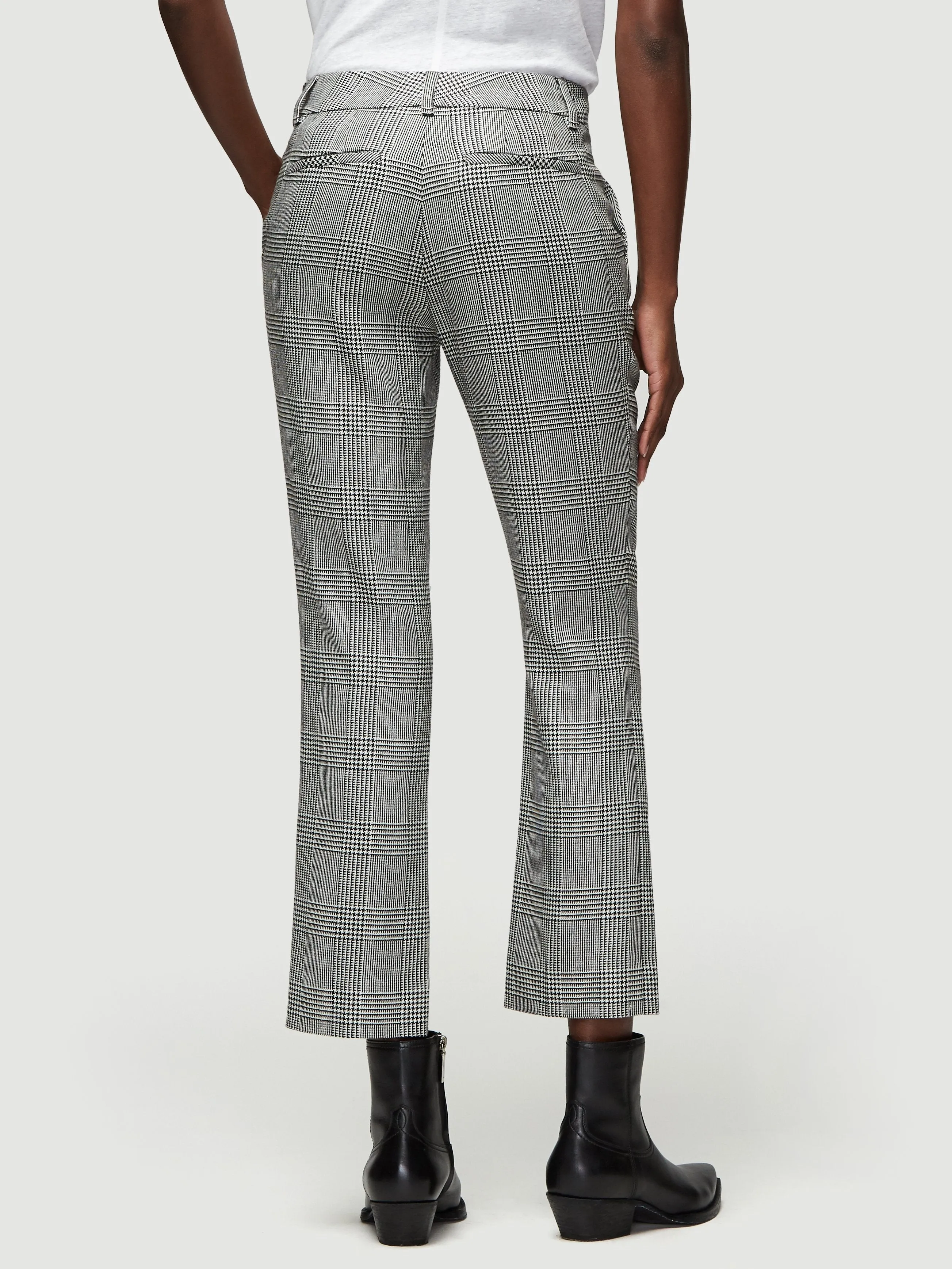 Plaid Cropped Perfect Trouser -- Noir Multi