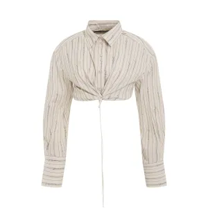 Plidao Crop Shirt in Beige